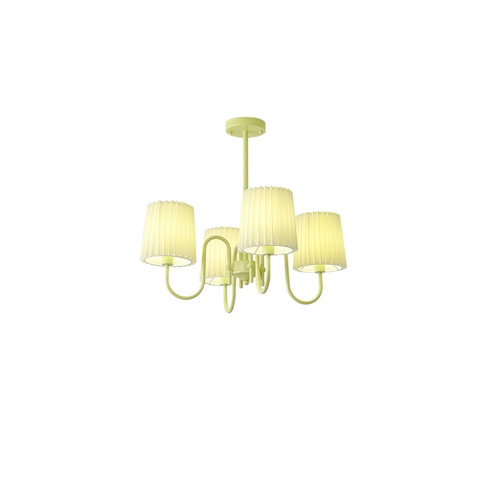 Pleated Fabric Matcha Chandelier - Cueteks