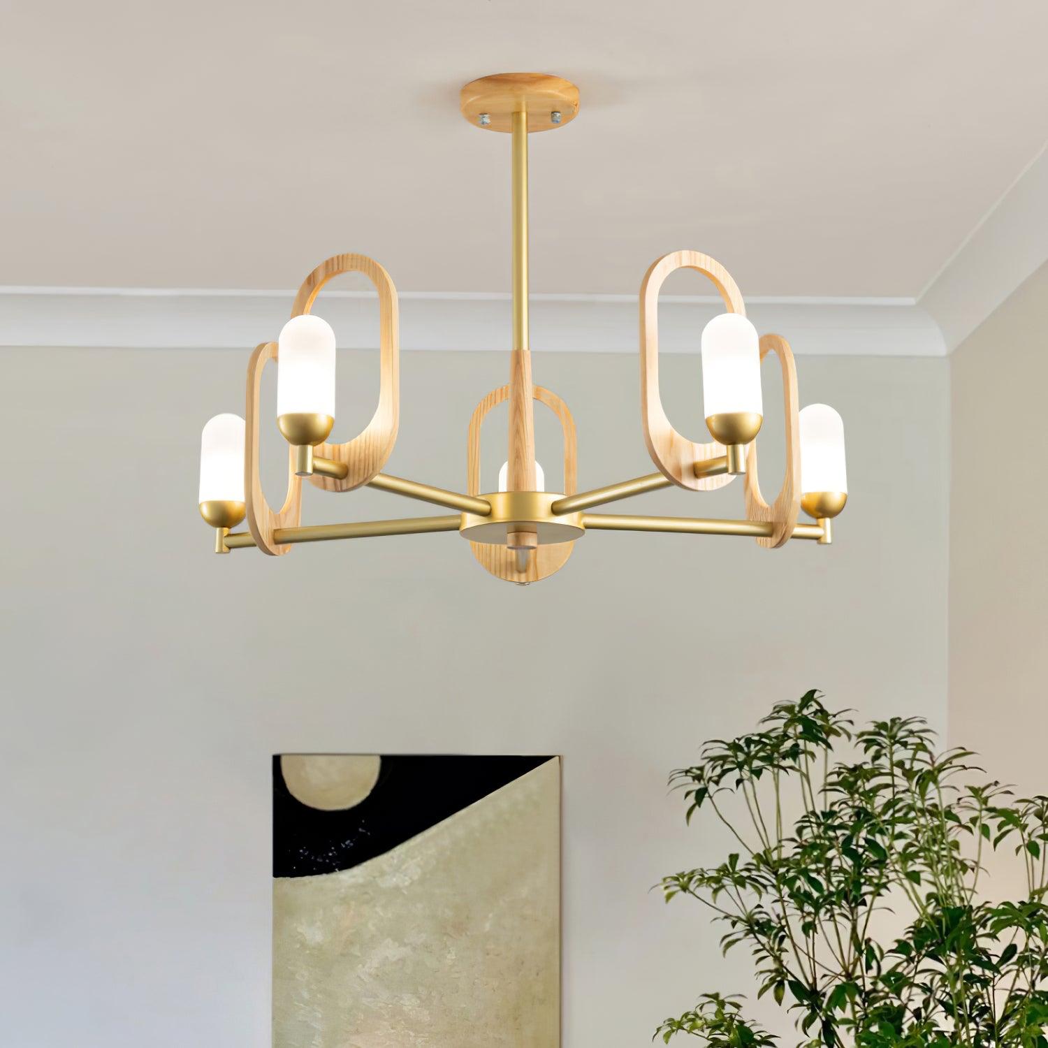 Wood Art Halo Chandelier - Cueteks