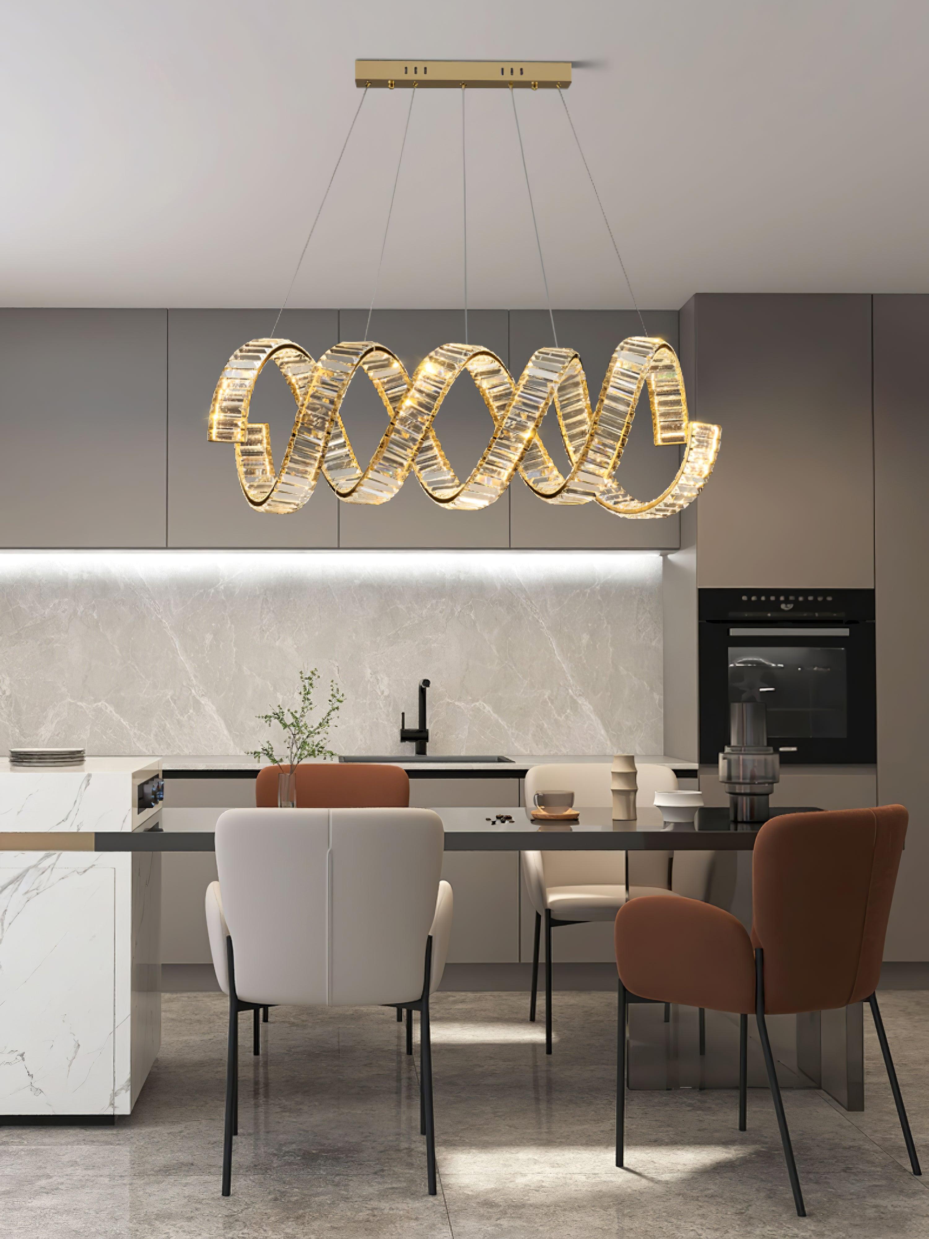 Curved LED Chandelier - Cueteks