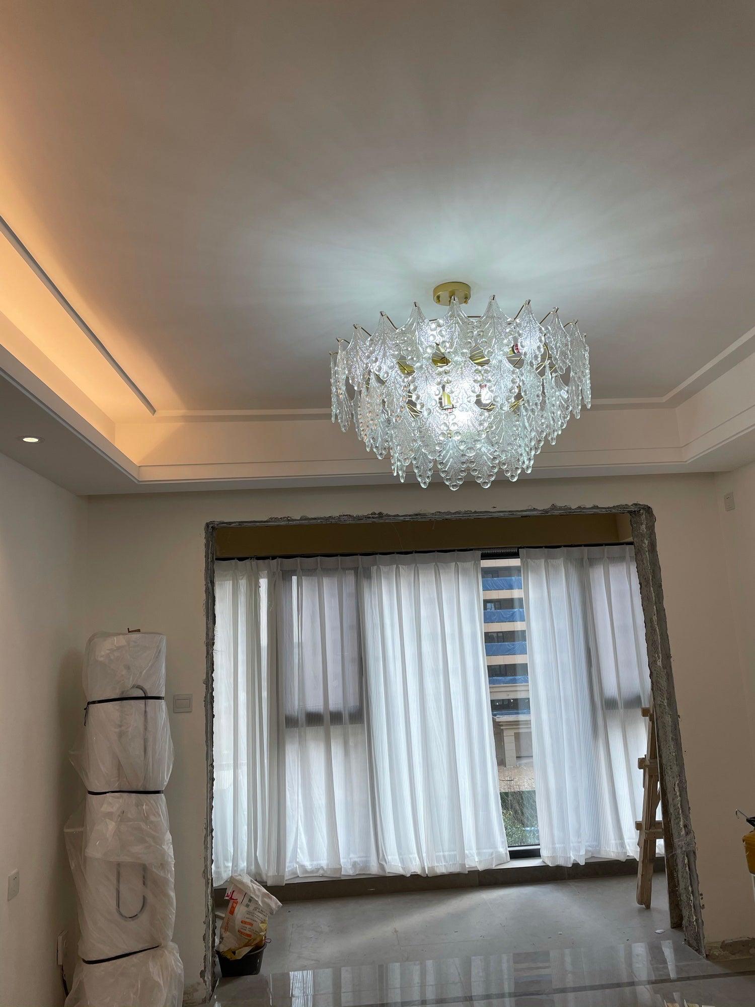 Tiered Carved Glass Chandelier - Cueteks