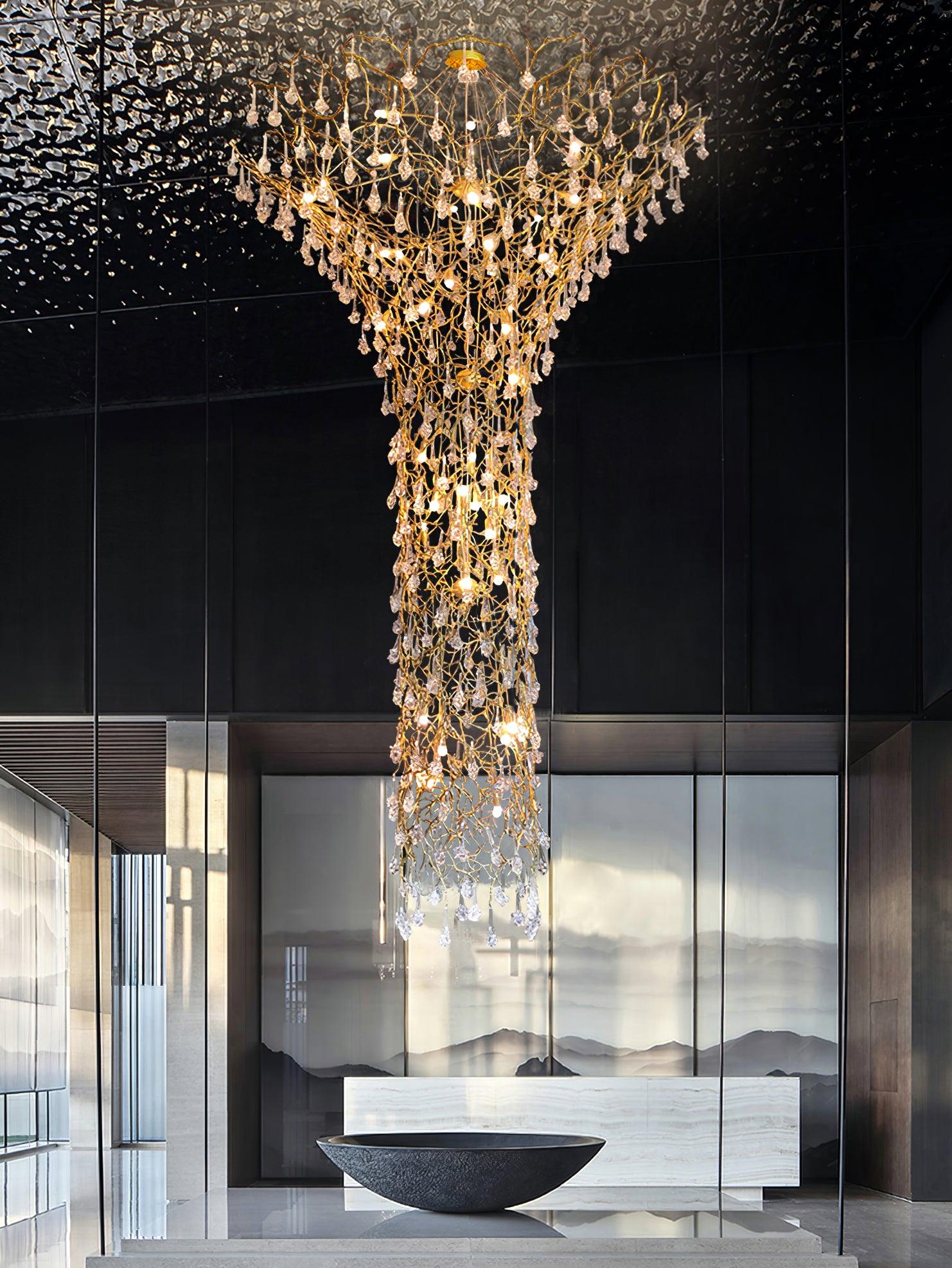 Tree Branch Staircase Chandelier - Cueteks