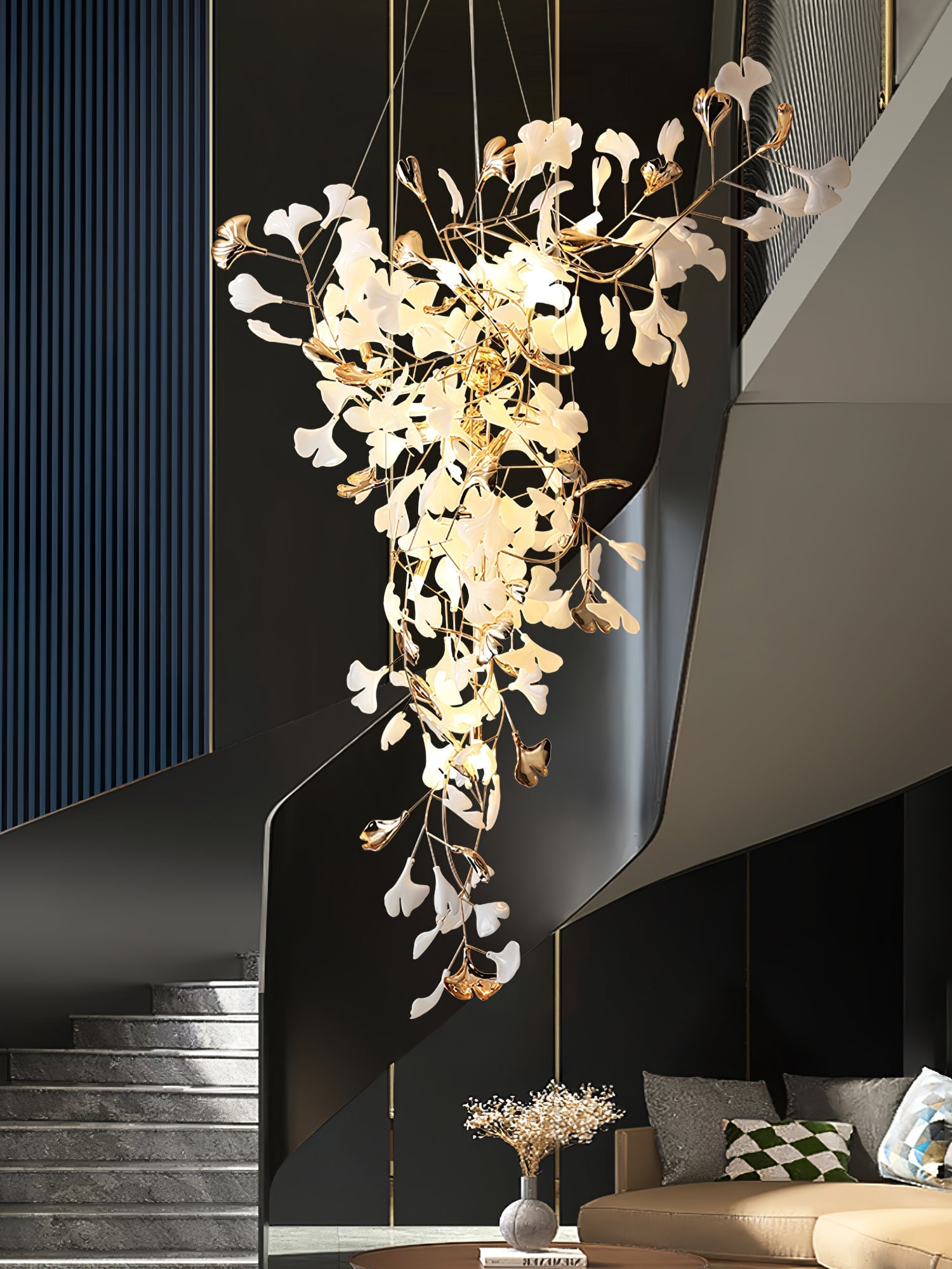 Ginkgo Tip Tlying Chandelier - Cueteks