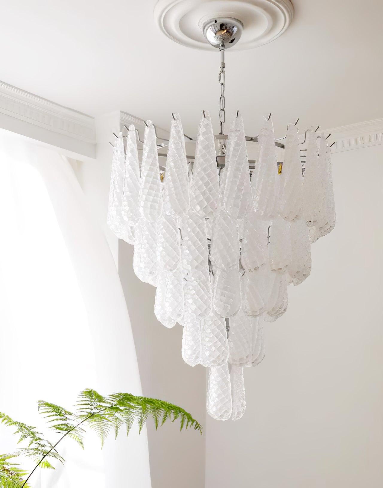 Grid Glass Waterfall Chandelier - Cueteks