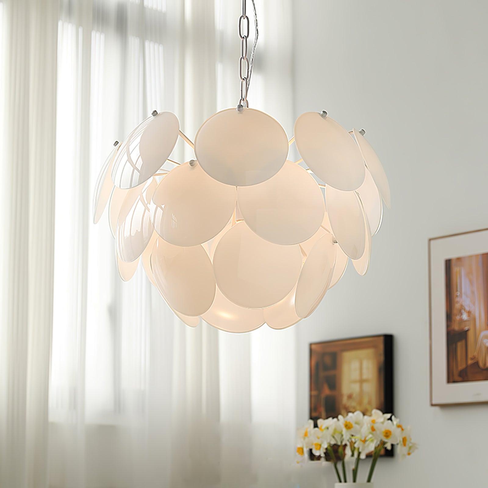 Luminous Petal Glass Chandelier - Cueteks