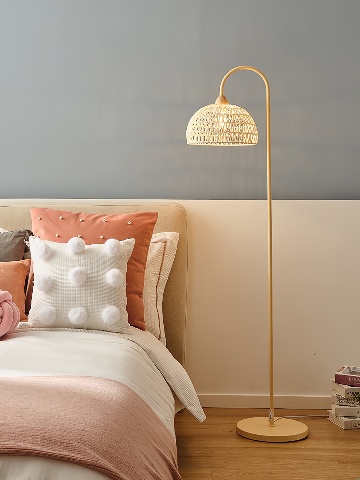 Rattan Arch Floor Lamp - Cueteks