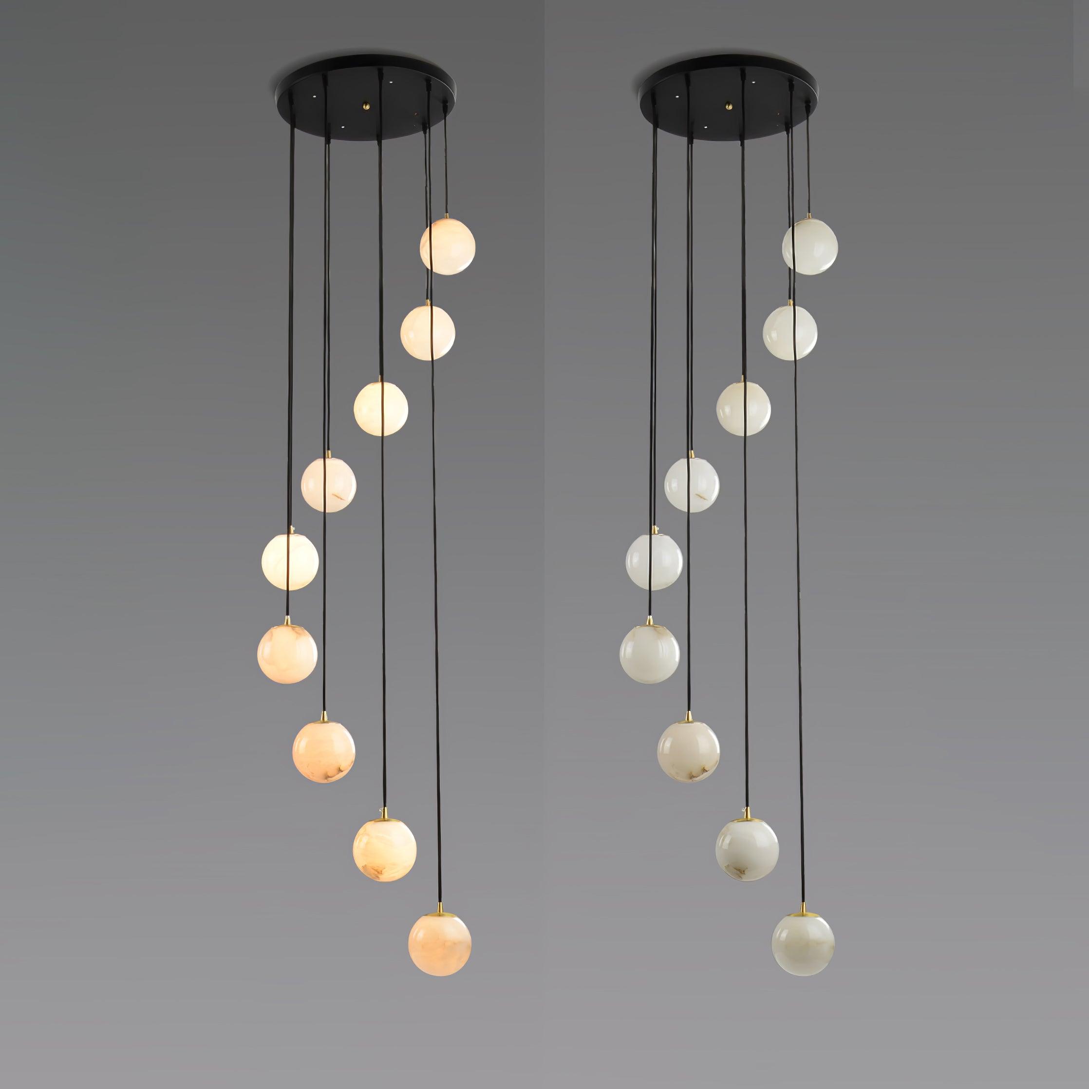Alabaster Balls Cluster Chandelier - Cueteks