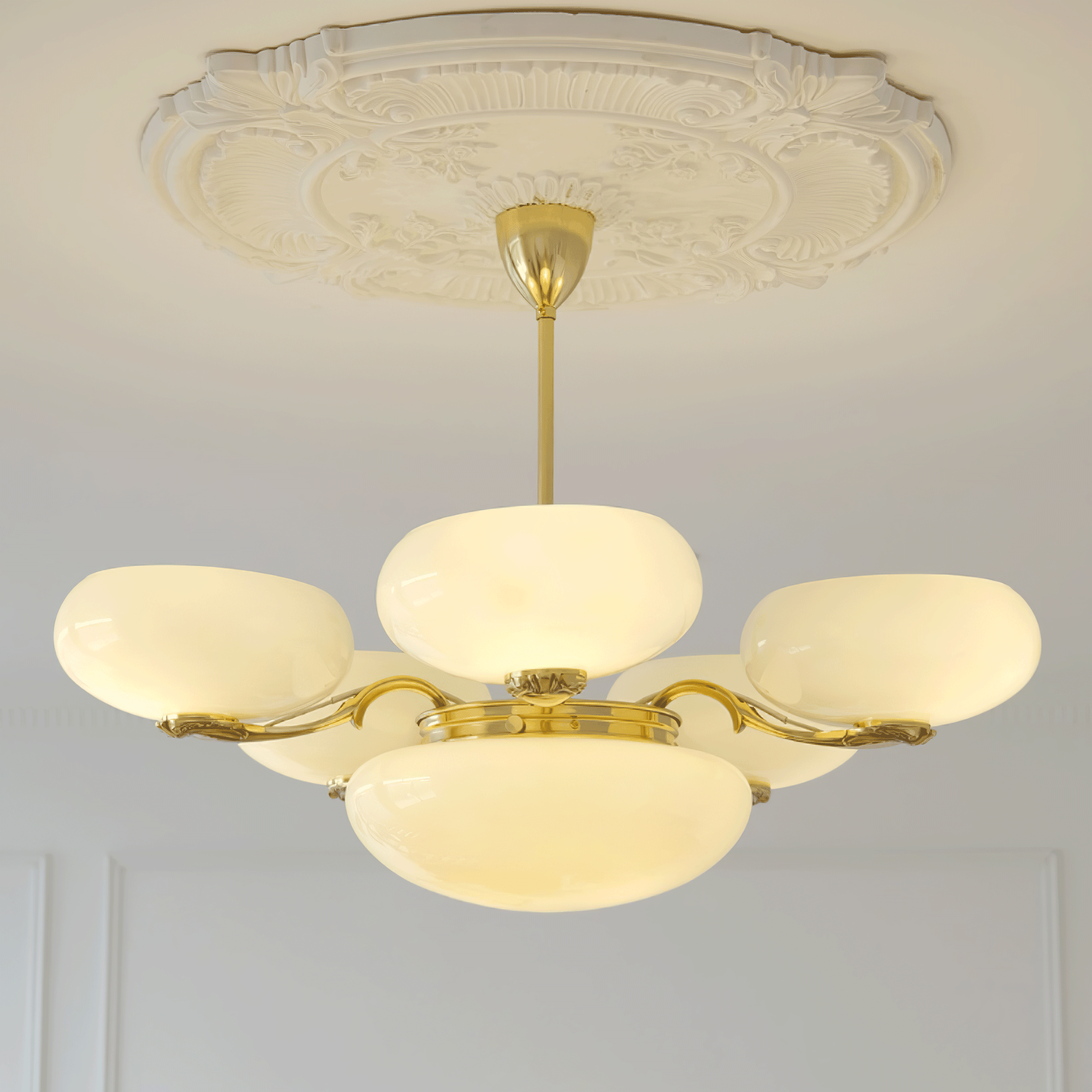 Brass Radiance Orb Chandelier - Cueteks