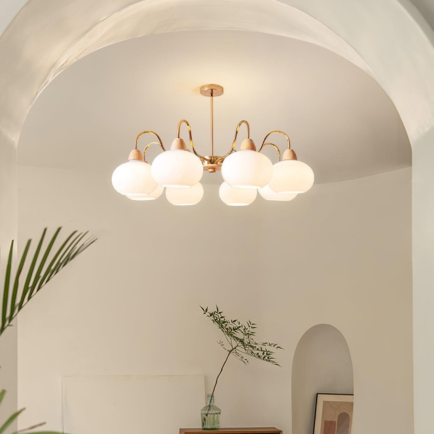 Glass Persimmon Chandelier - Cueteks