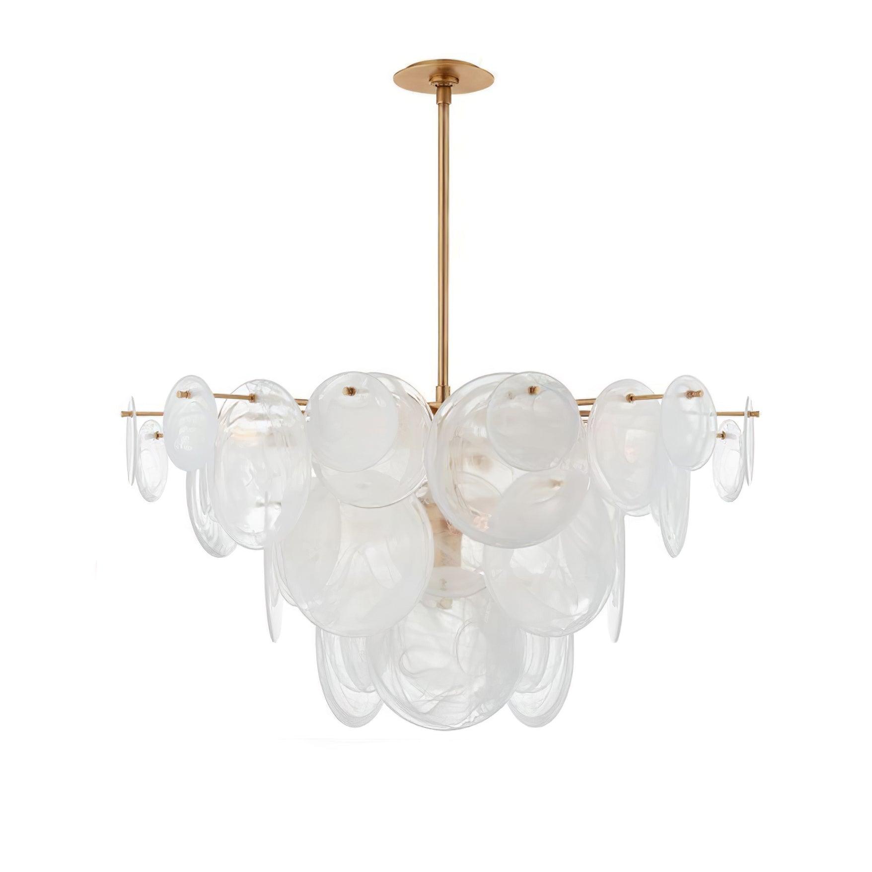 Brass Discs Cascading Chandelier - Cueteks