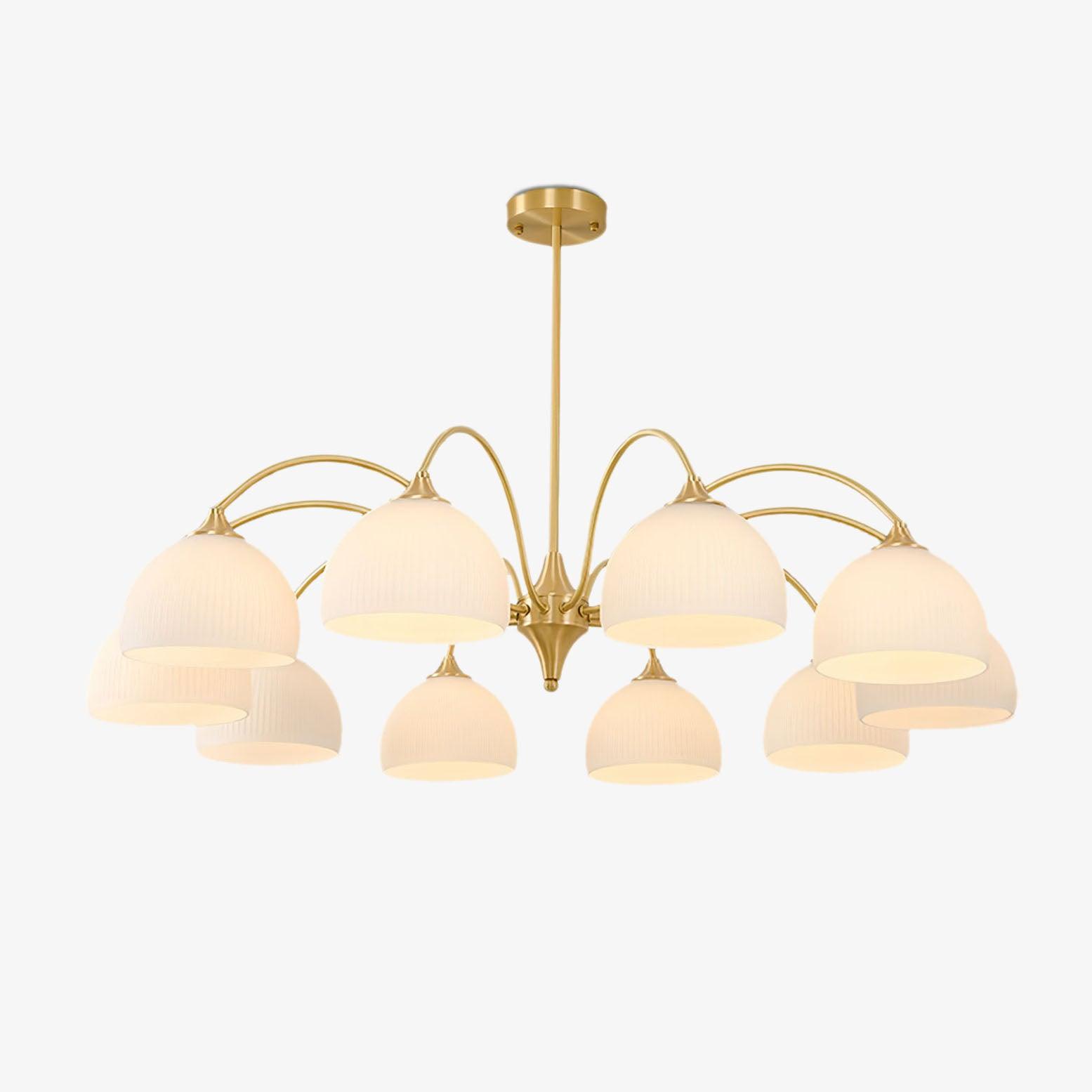 Striped Glass Bowl Chandelier - Cueteks