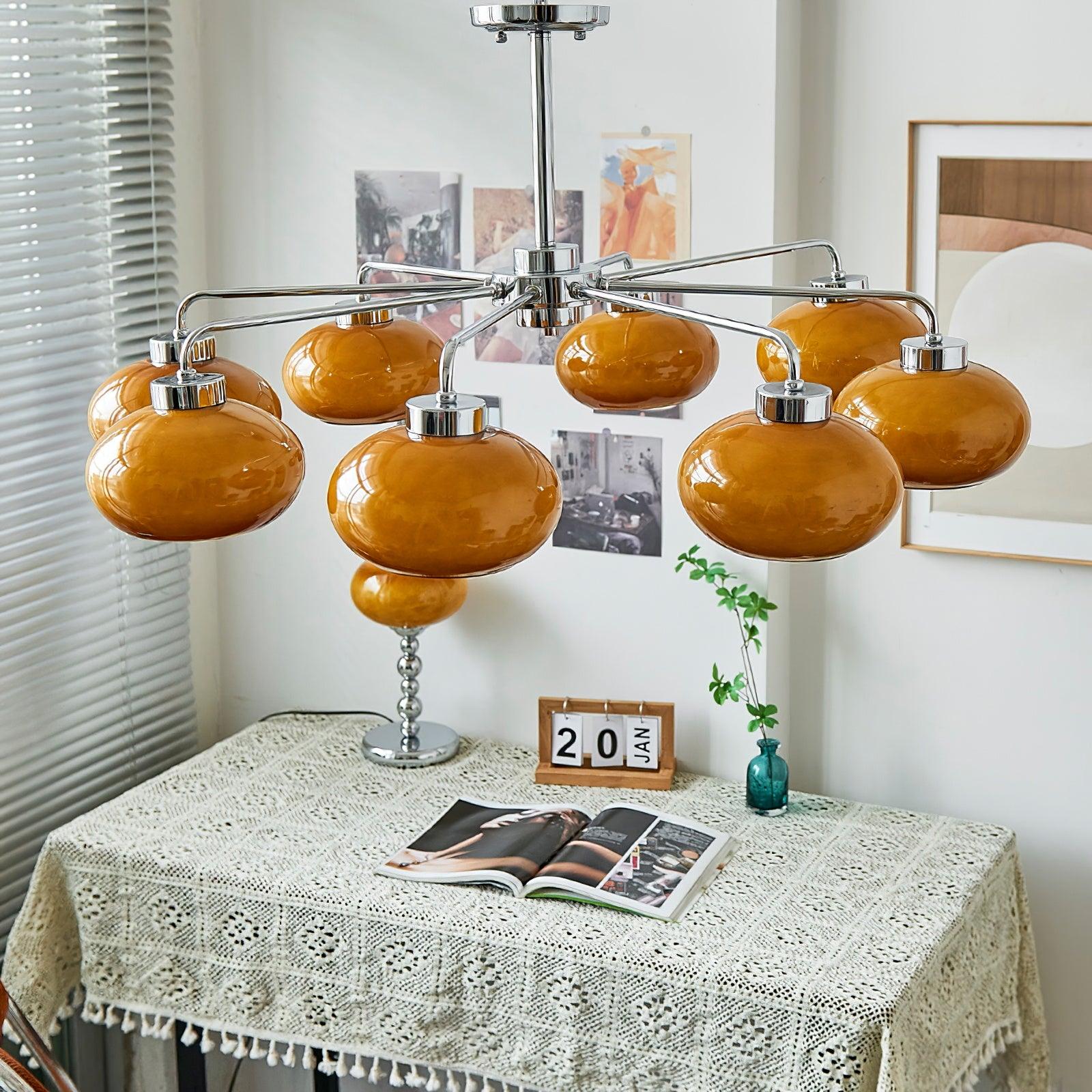 Oval Persimmon Chandelier - Cueteks