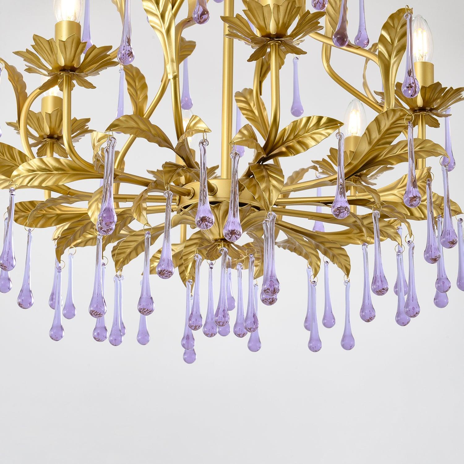 Amethyst Drops Crystal Chandelier - Cueteks