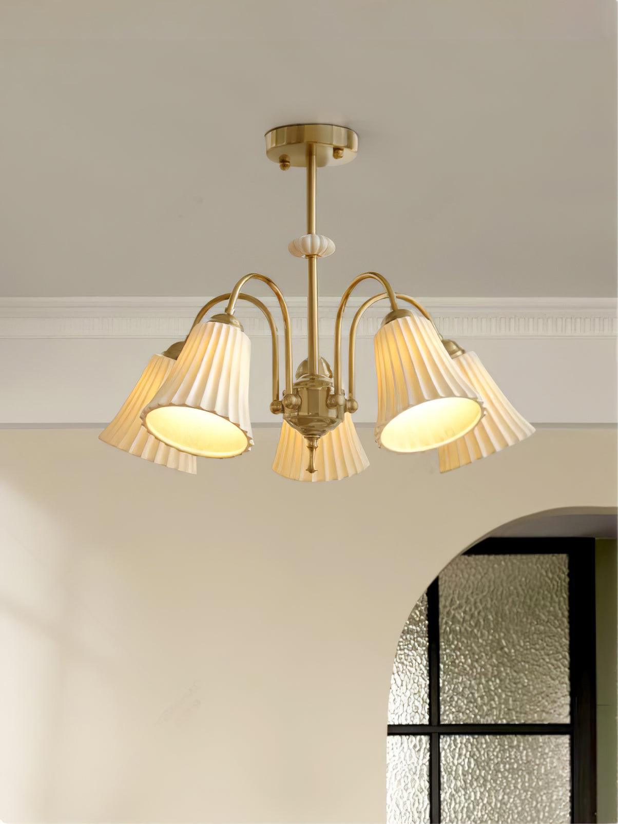 Medieval Ceramic Trumpet Chandelier - Cueteks