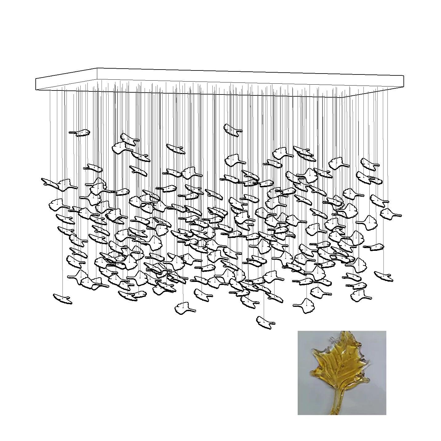 Multicolor Crystal Maple Leaf Chandelier - Cueteks