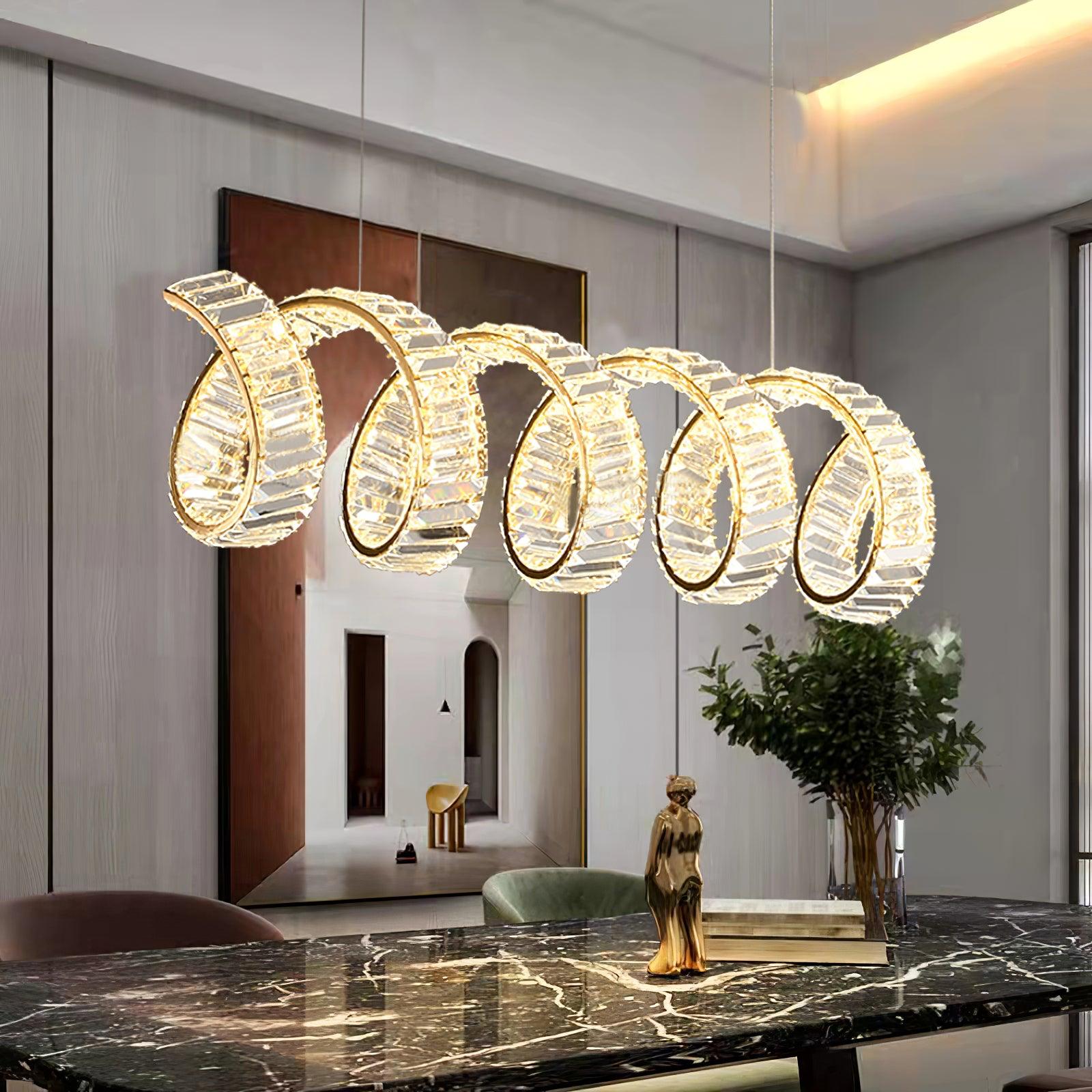 Curved LED Chandelier - Cueteks