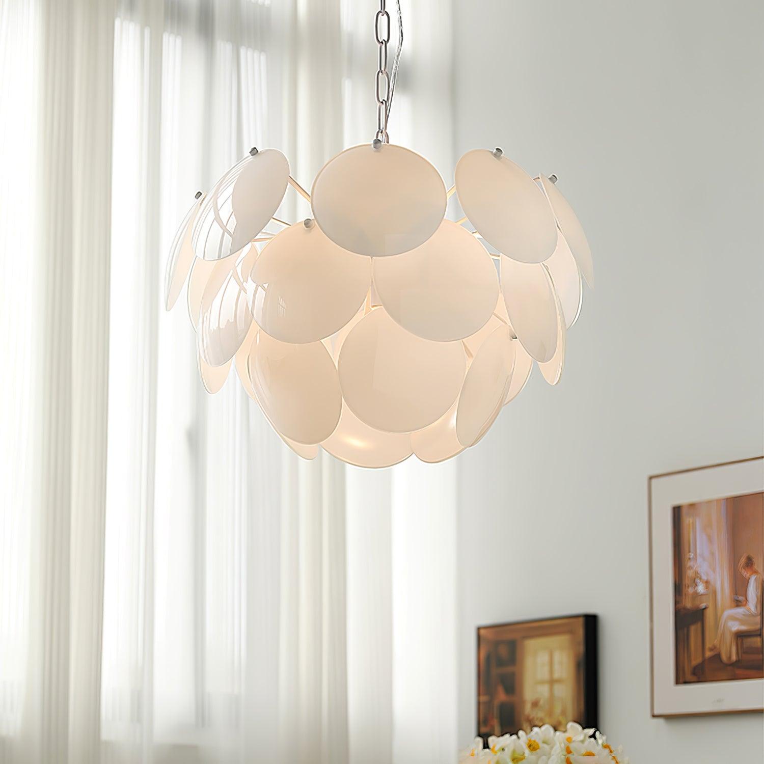 Luminous Petal Glass Chandelier - Cueteks