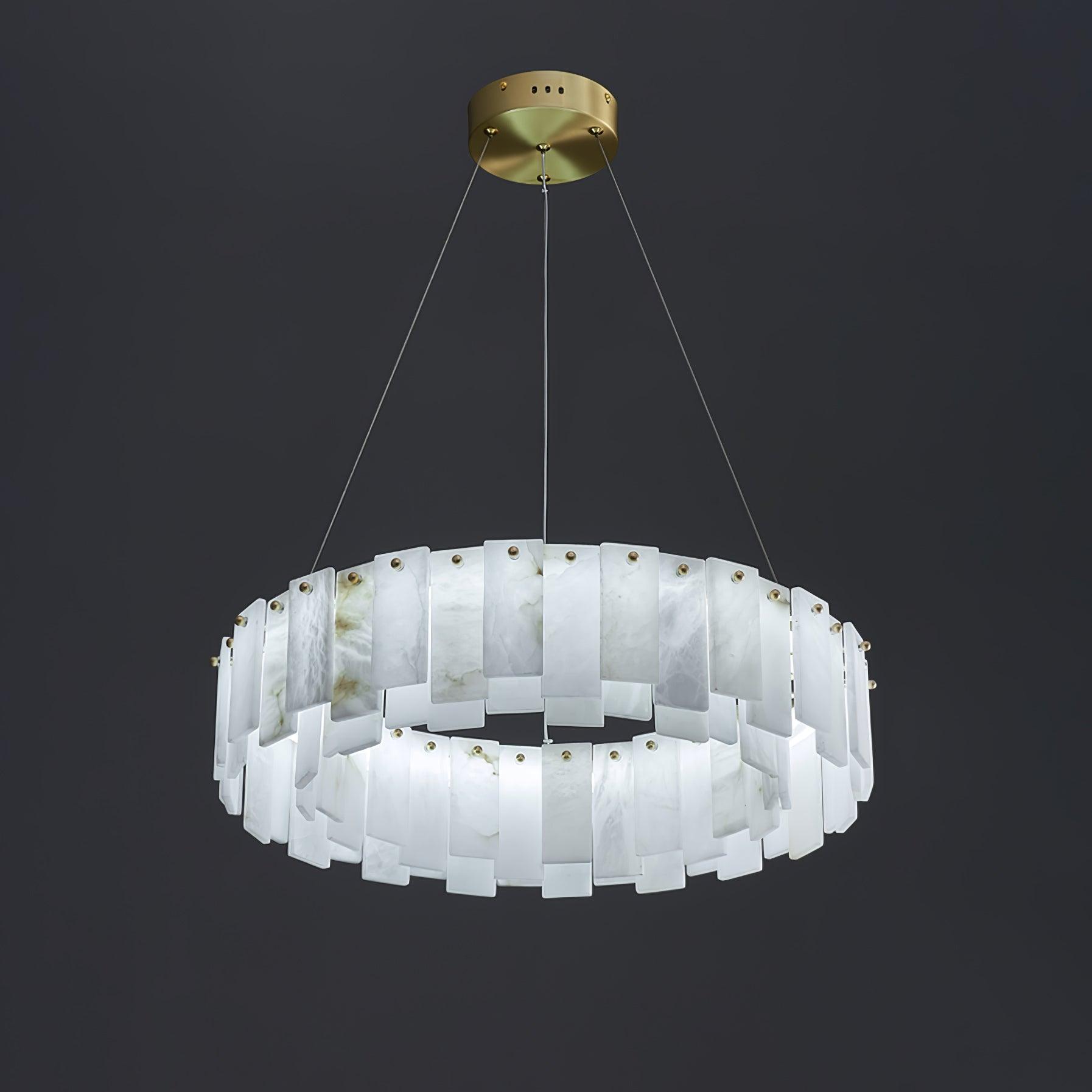 Celestial Alabaster Round Chandelier - Cueteks