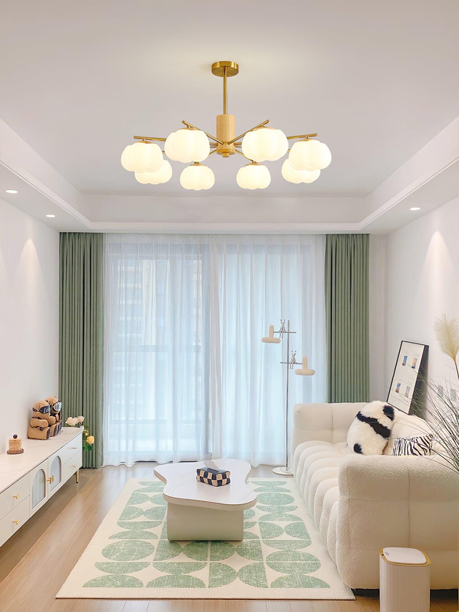 Wooden Cotton Balls Chandelier - Cueteks