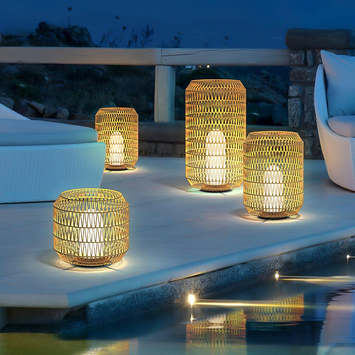 Woven Rattan Outdoor Lamp - Cueteks