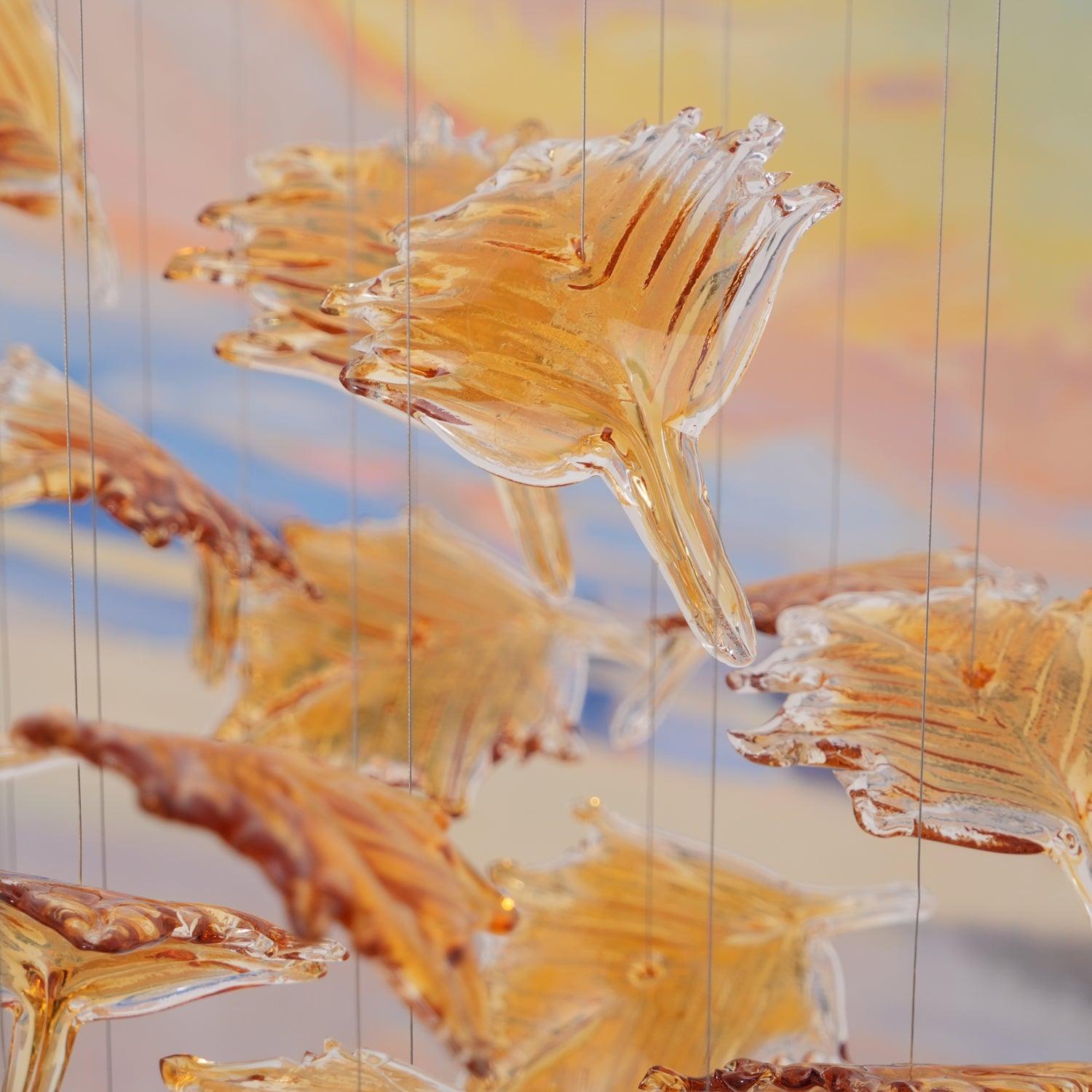 Multicolor Crystal Maple Leaf Chandelier - Cueteks