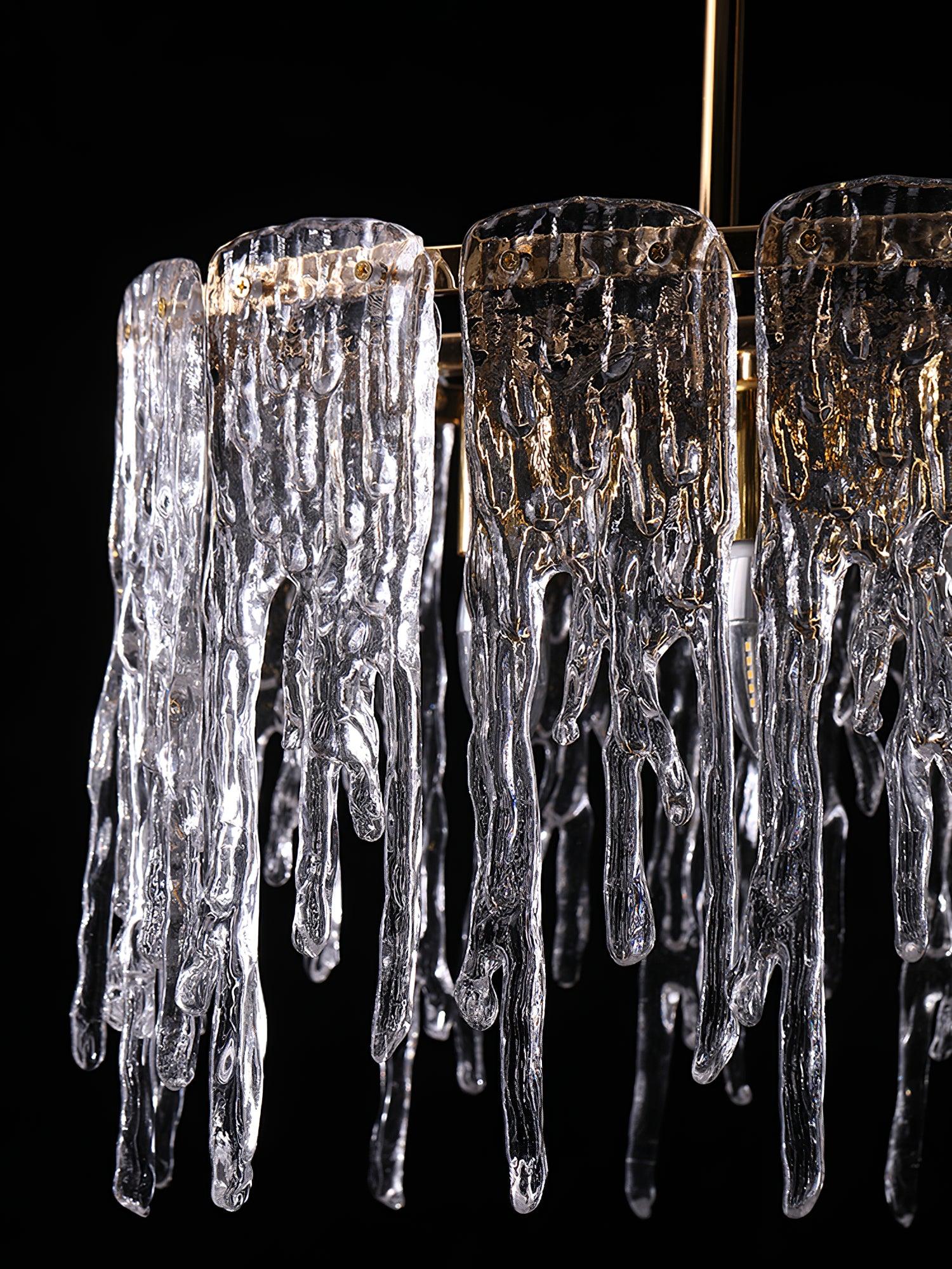 Rectangular Icicle Glass Chandelier - Cueteks