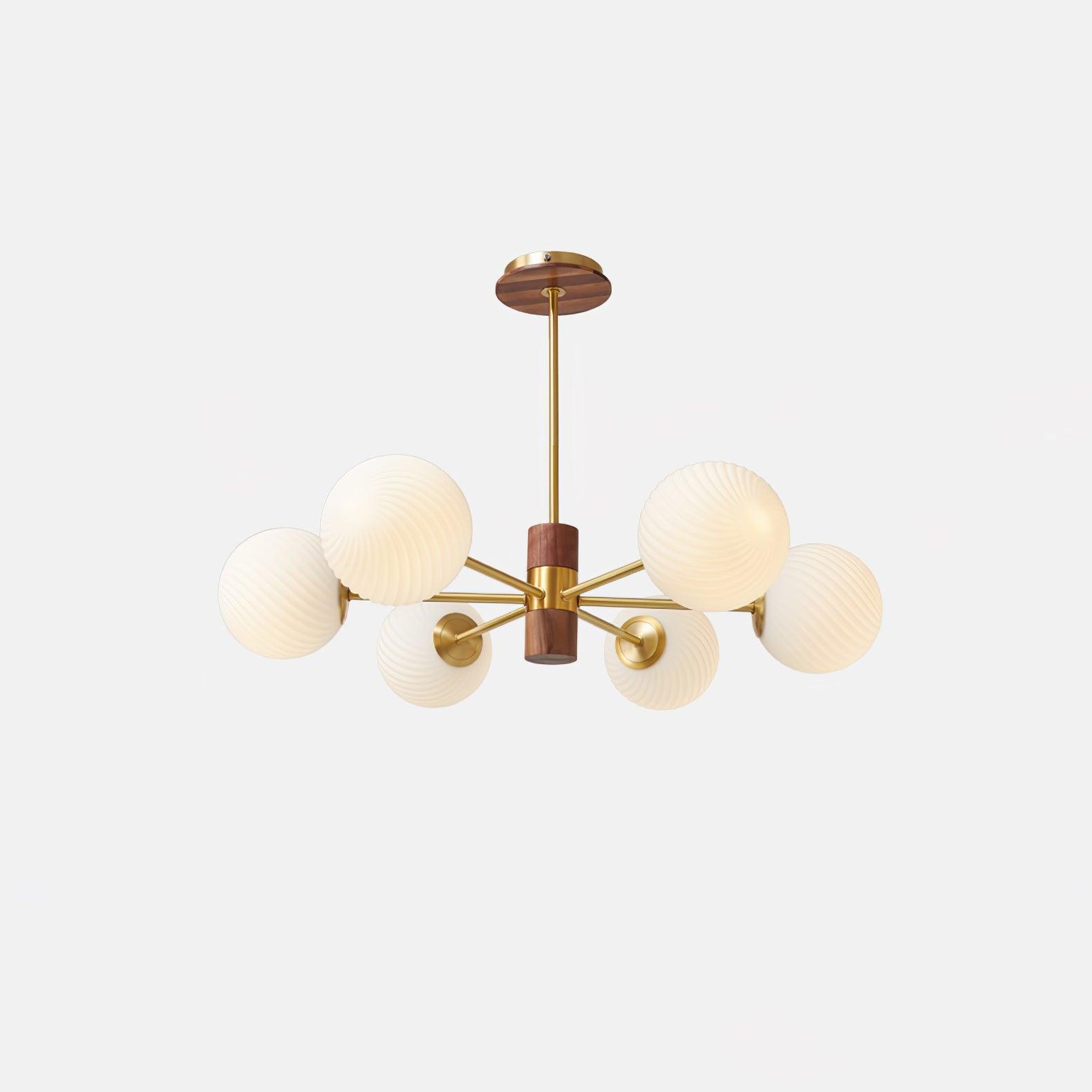 Ribbed Babble Glass Chandelier - Cueteks
