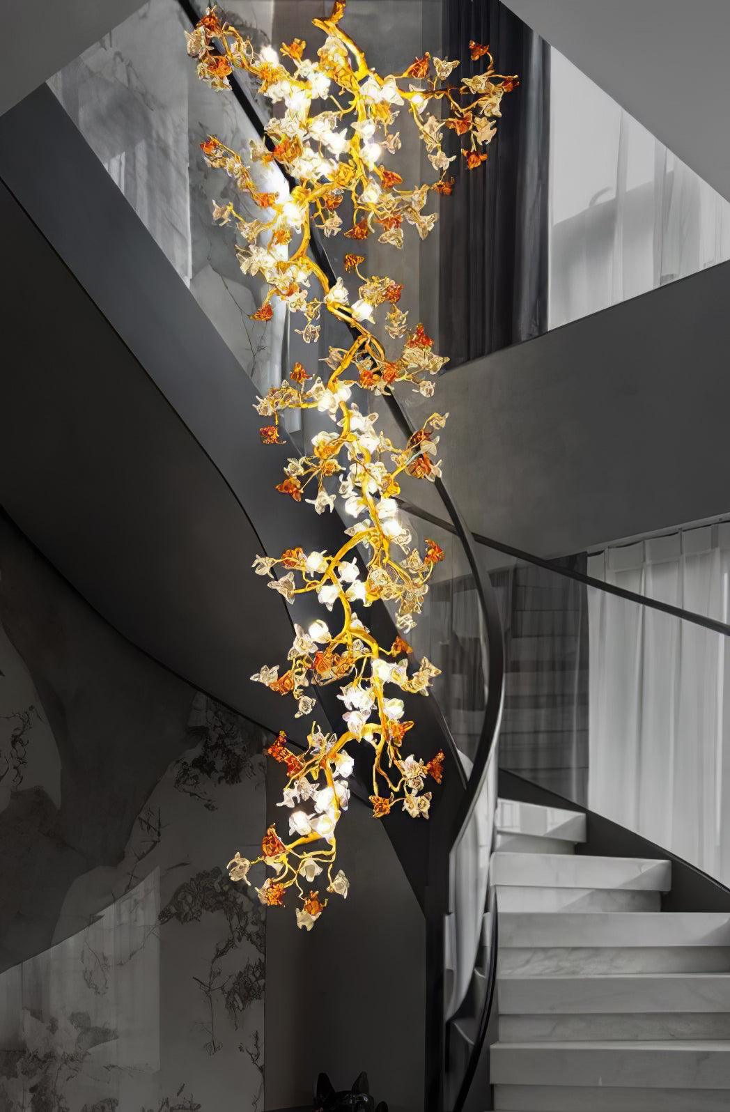 Brass Maple Branch Chandelier - Cueteks