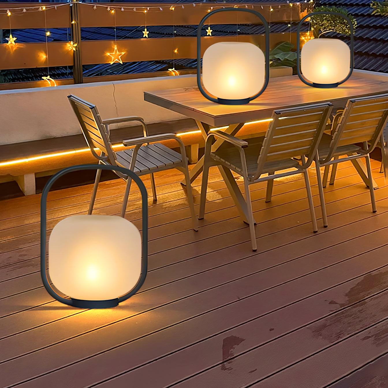 Portable Lantern Outdoor Table Lamp with Solar Panel - Cueteks