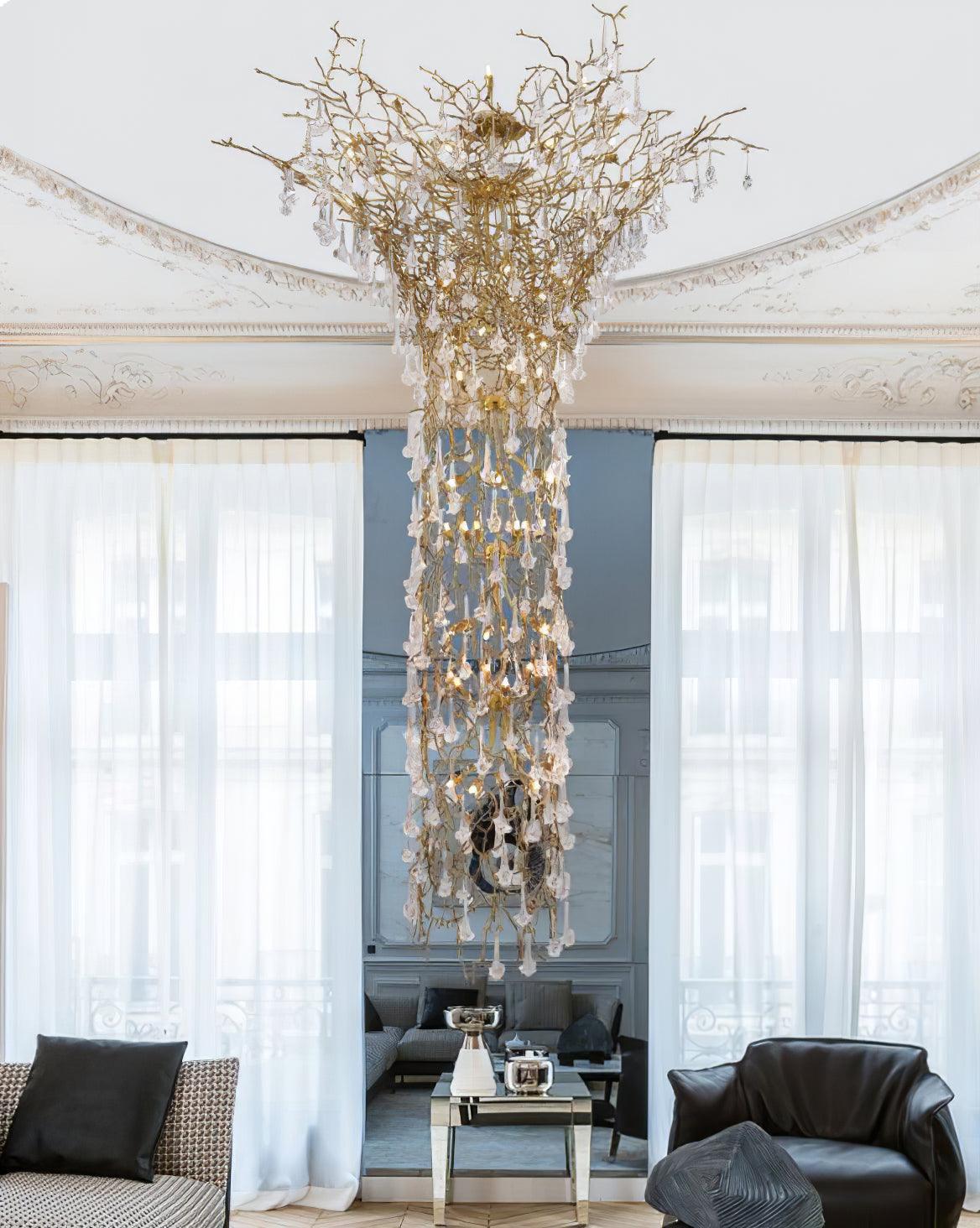 Tree Branch Staircase Chandelier - Cueteks