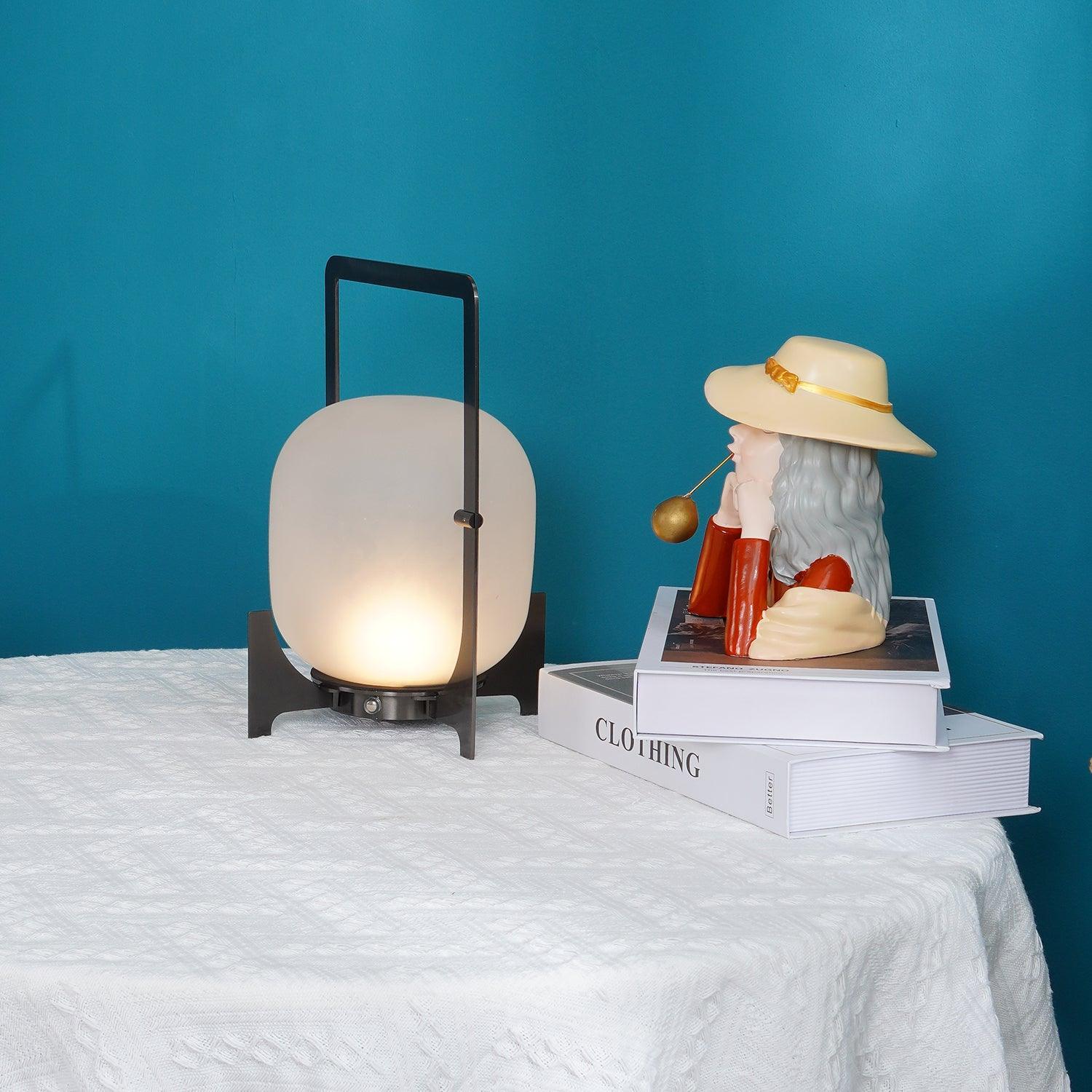 Black Twilight Lantern Table Lamp - Cueteks