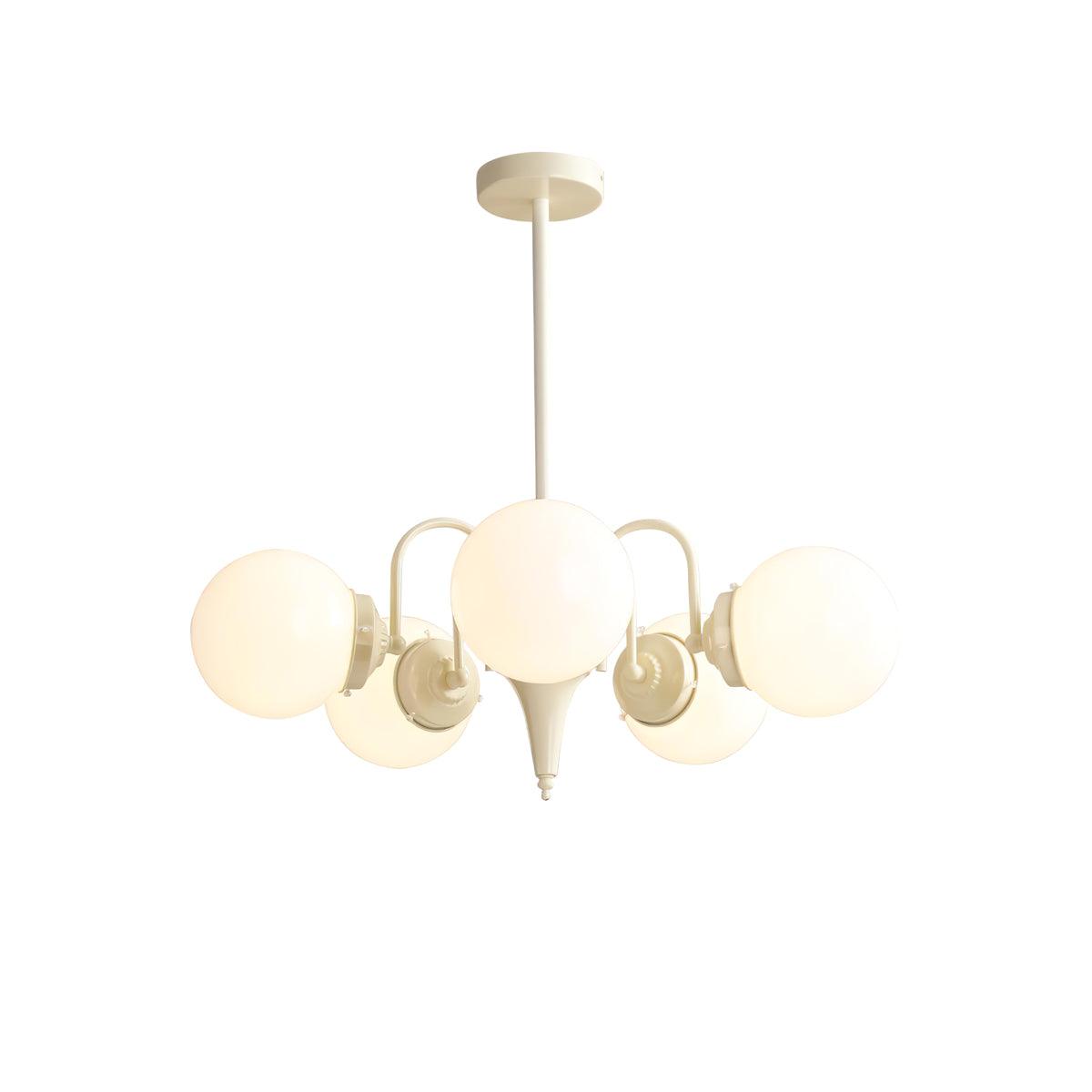 Cream Glass Ball Chandelier - Cueteks