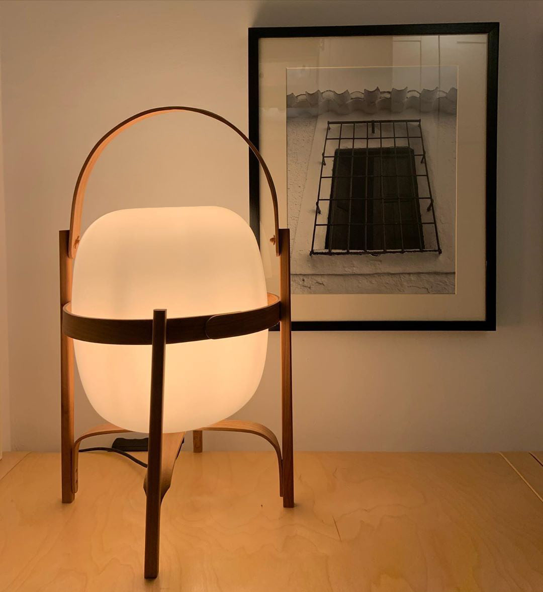 Portable Lantern Glass Table Lamp - Cueteks