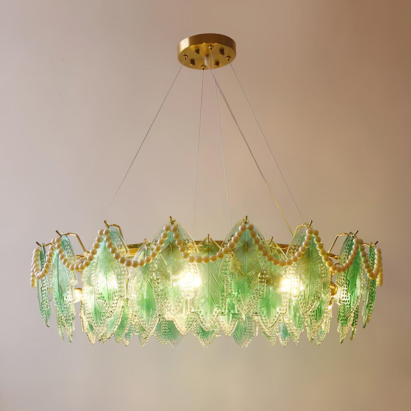 Maple Leaf Glass Chandelier - Cueteks