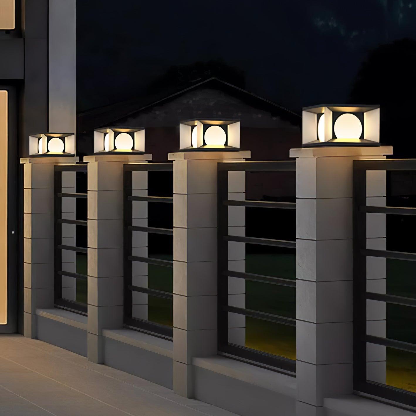 Eclipse Cube Outdoor Post Light - Cueteks