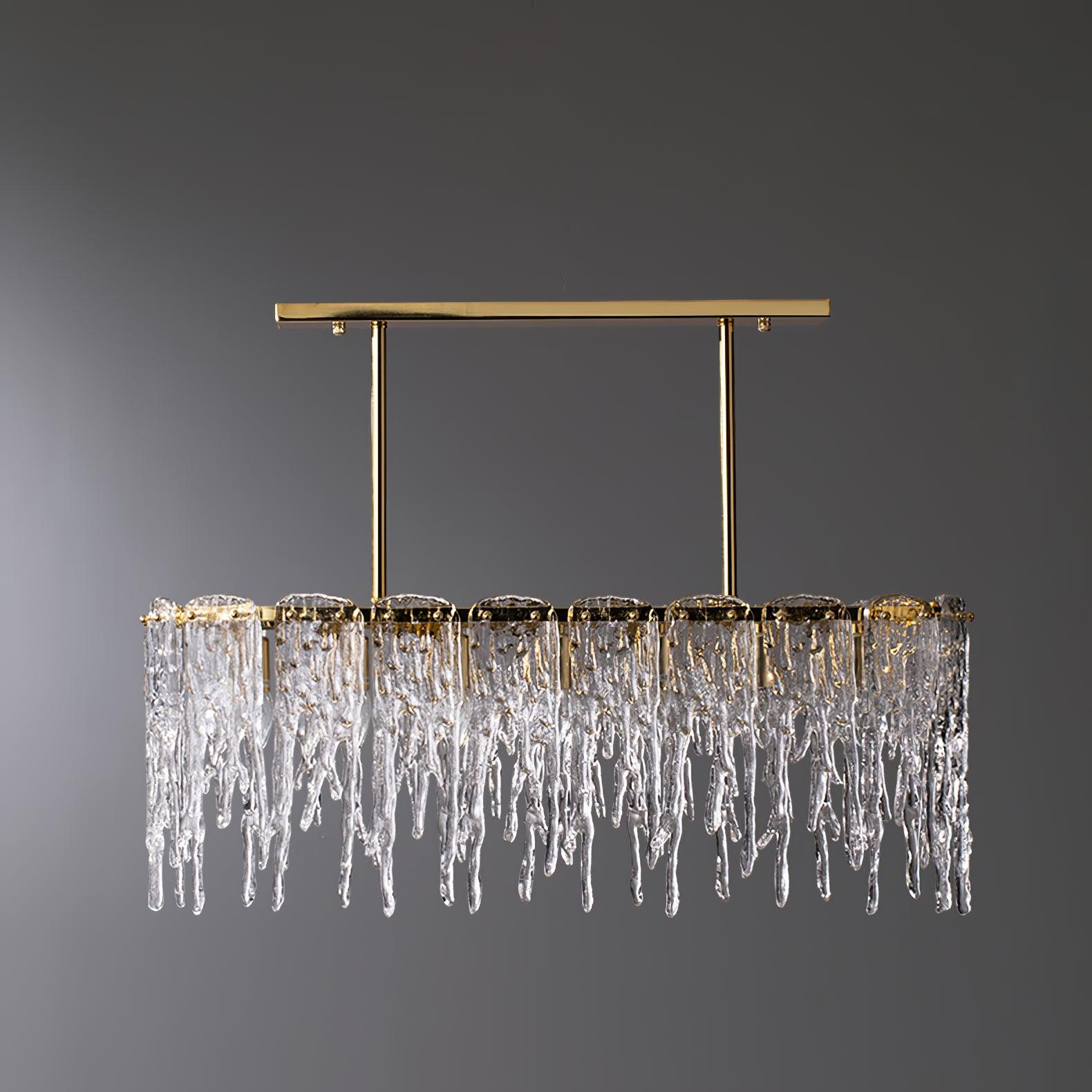 Rectangular Icicle Glass Chandelier - Cueteks