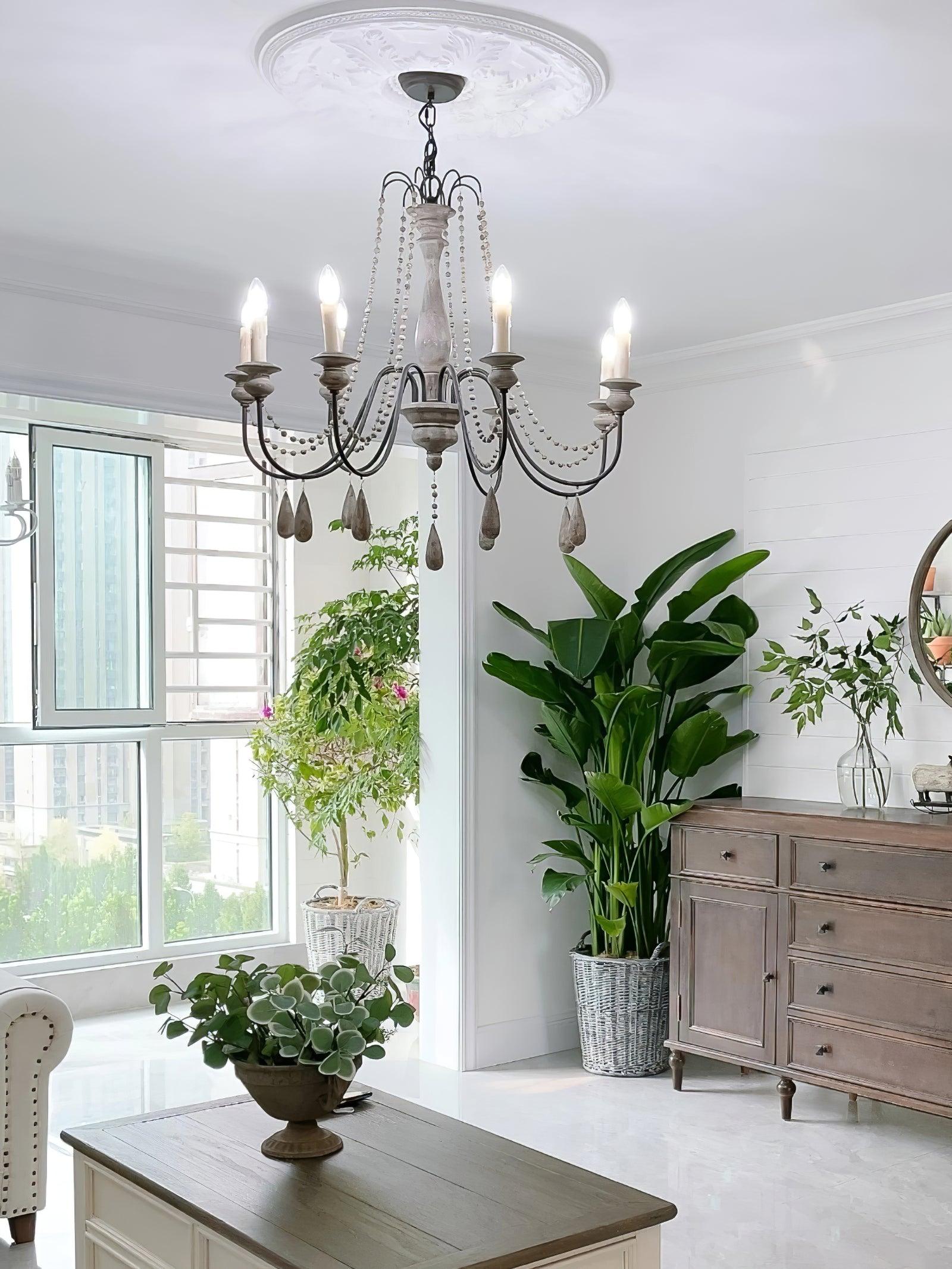Candle Style Beaded Chandelier - Cueteks