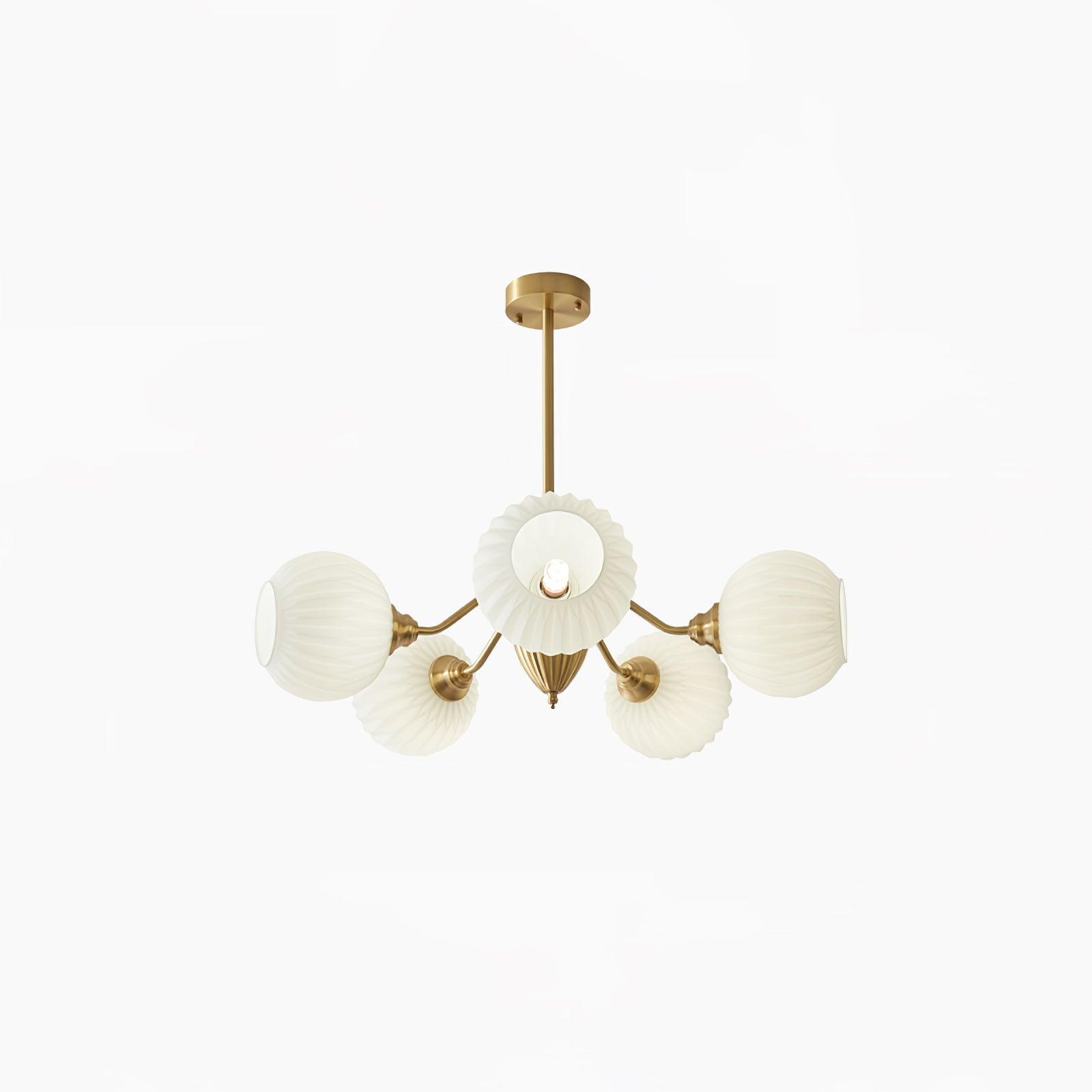 Ribbed Glass Ball Chandelier - Cueteks