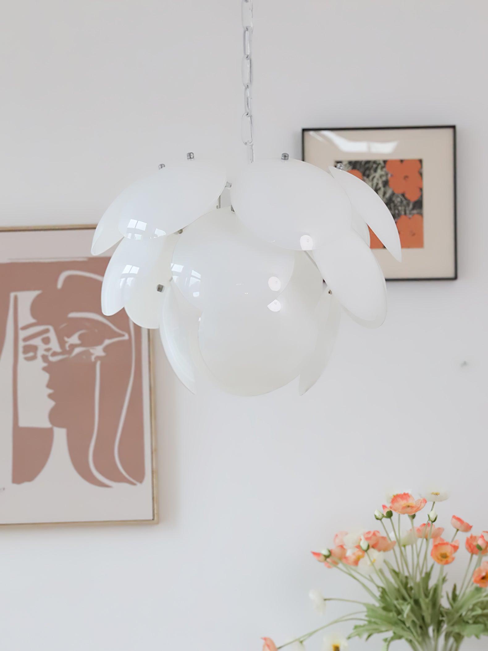 Luminous Petal Glass Chandelier - Cueteks