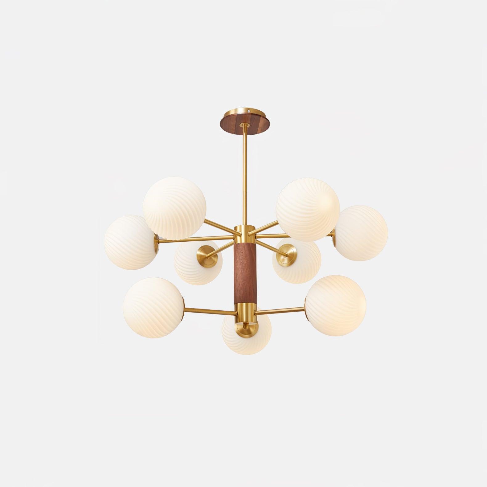 Ribbed Babble Glass Chandelier - Cueteks