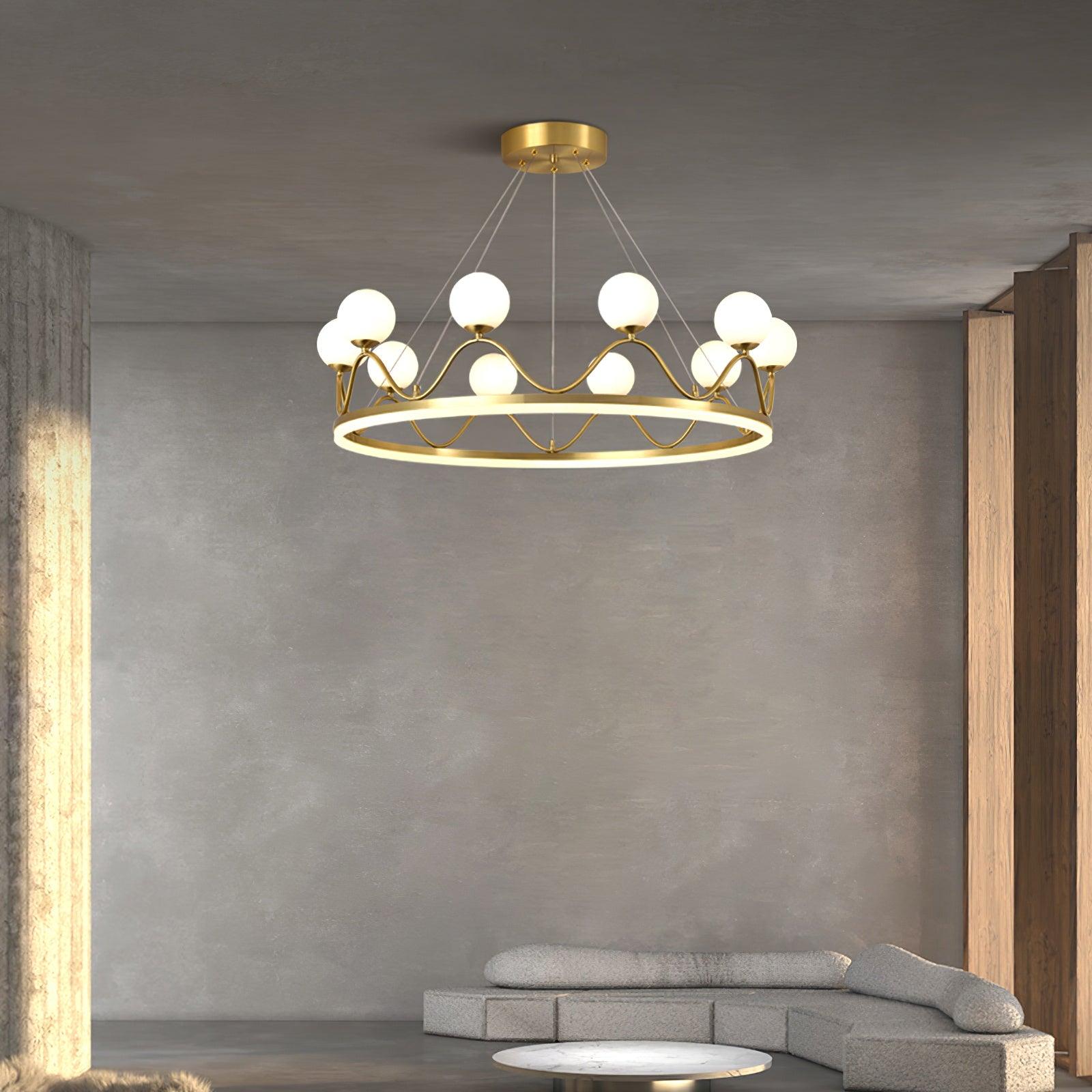 Crown Brass Chandelier - Cueteks