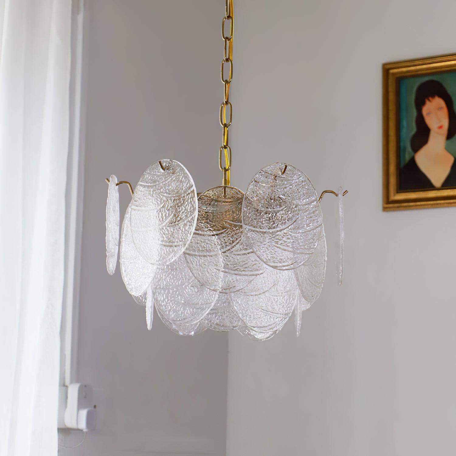 Glass Disc Chandelier - Cueteks