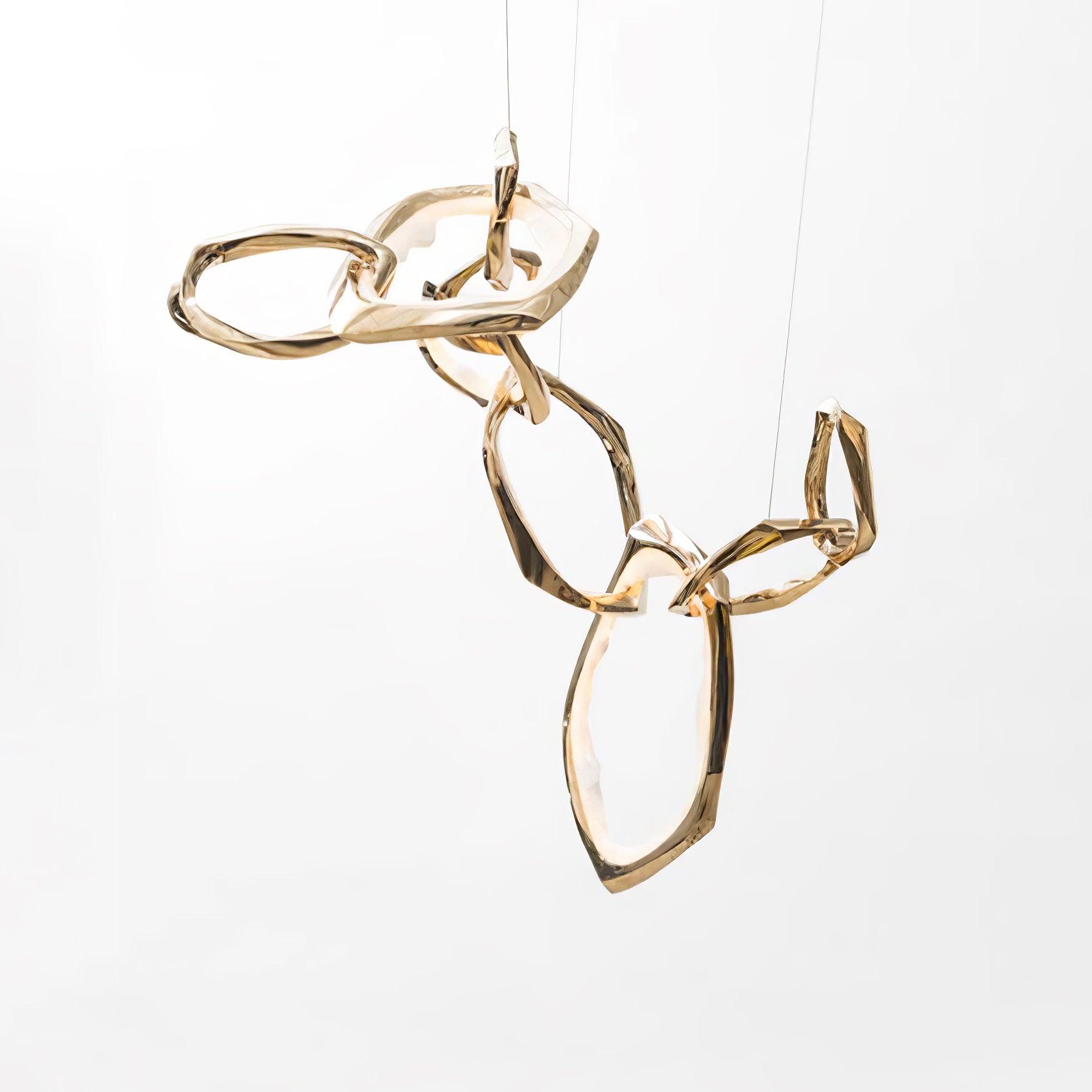 Cloud Rings Series Brass Chandelier - Cueteks