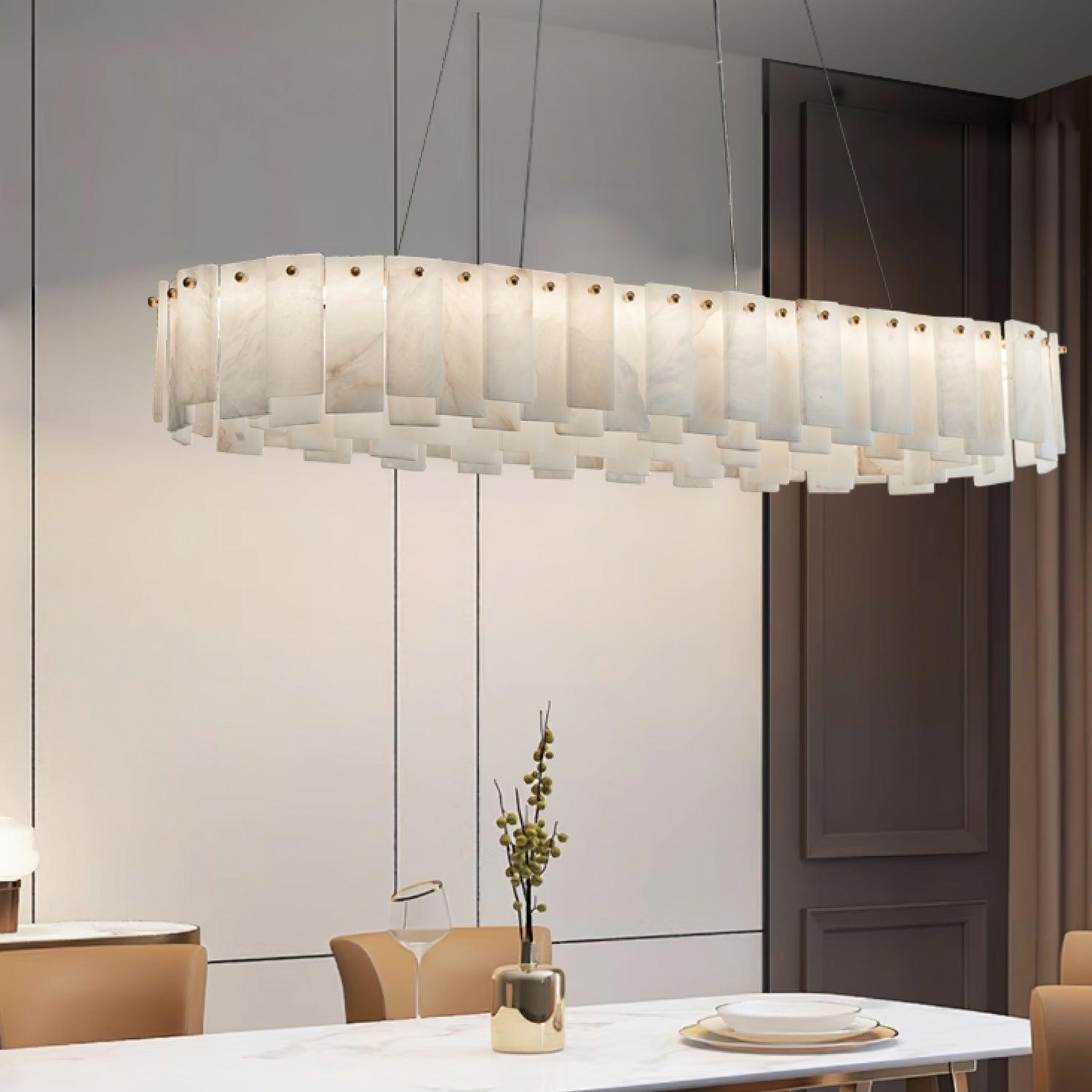 Celestial Alabaster Round Chandelier - Cueteks