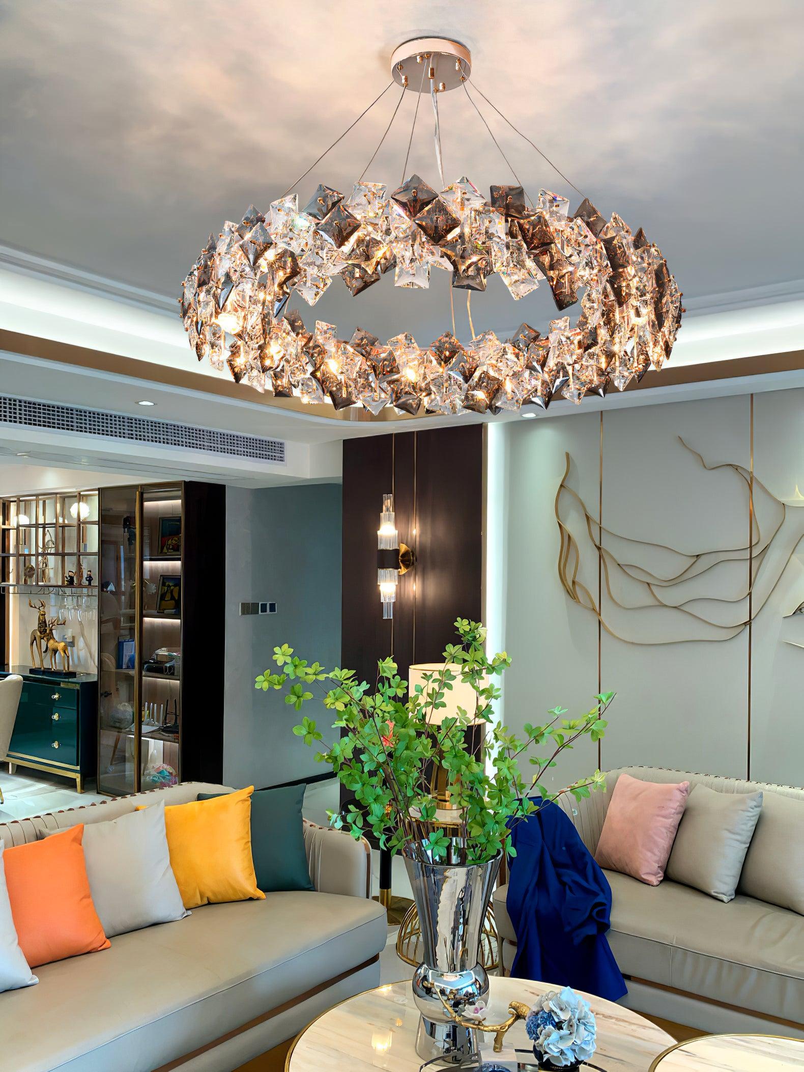 Scale Crystal Round Chandelier - Cueteks