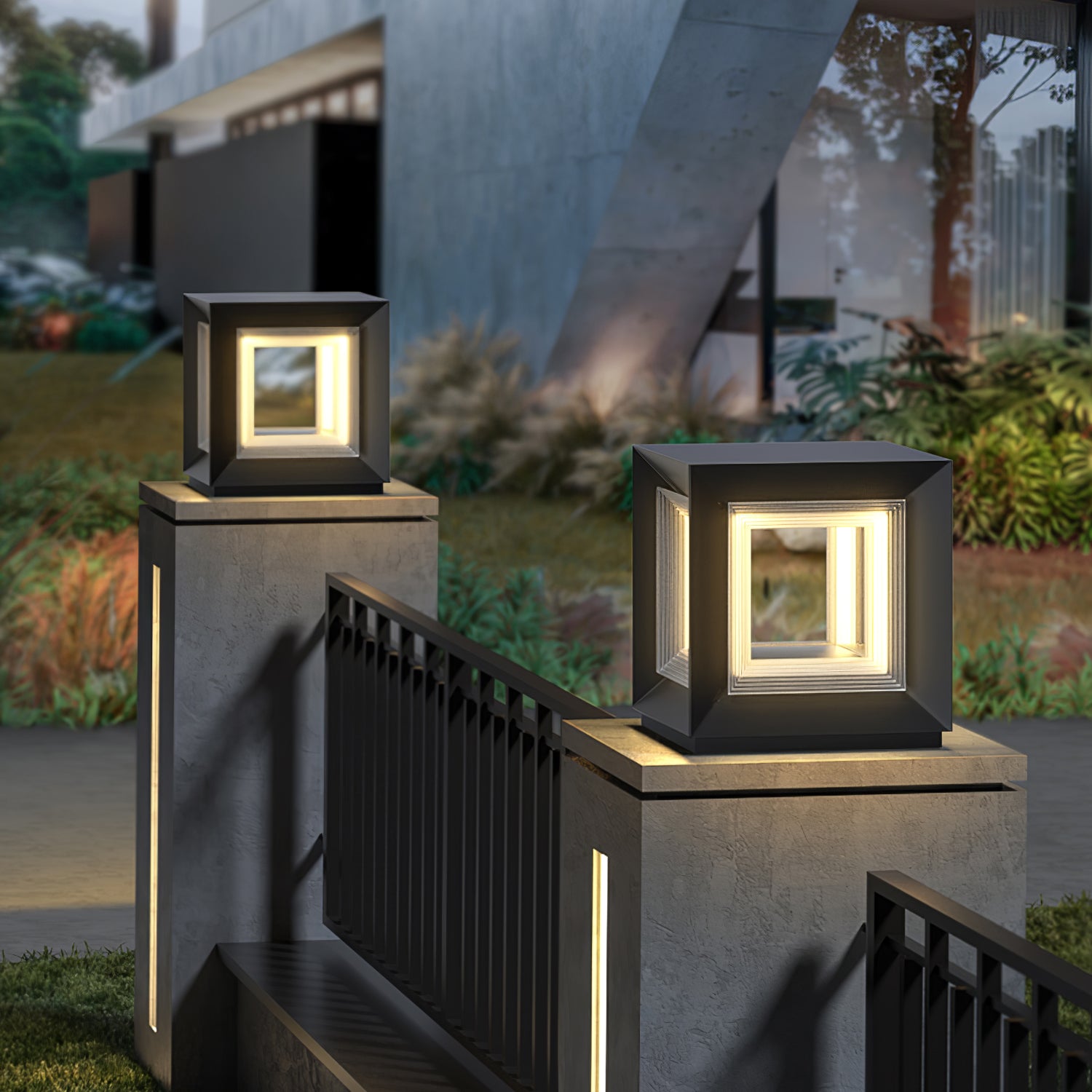 Light Cube Outdoor Post Light - Cueteks