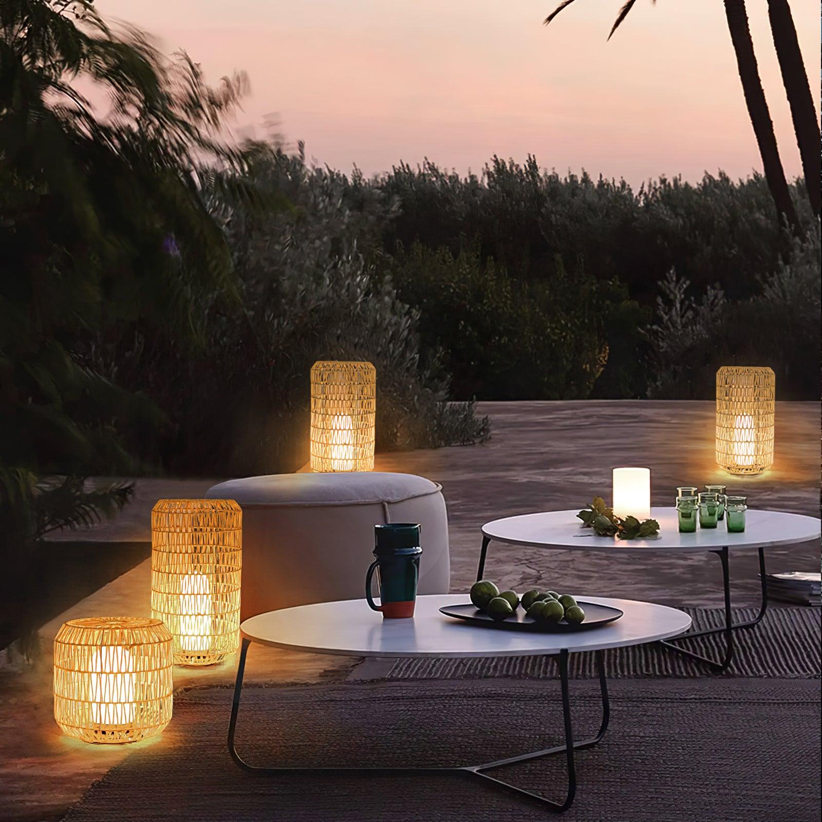 Woven Rattan Outdoor Lamp - Cueteks