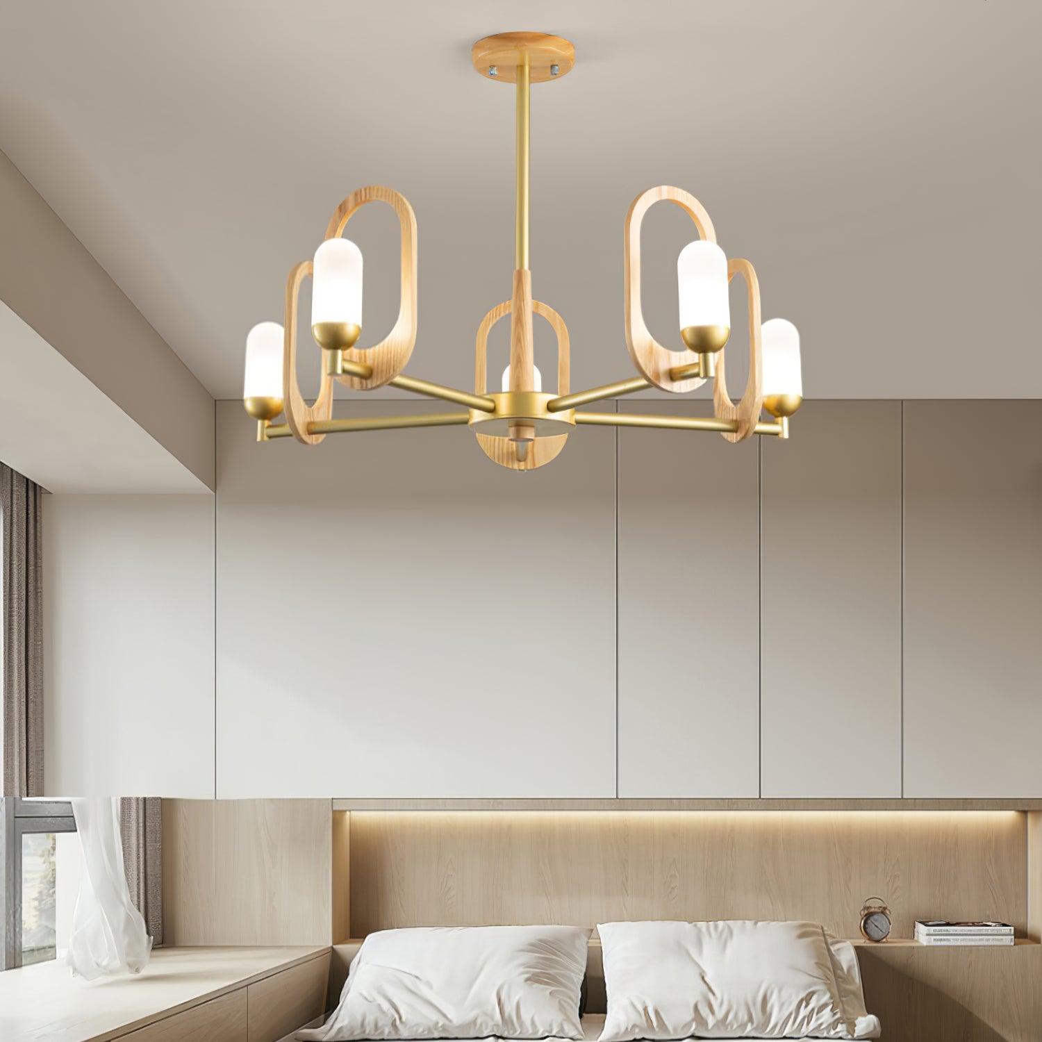 Wood Art Halo Chandelier - Cueteks