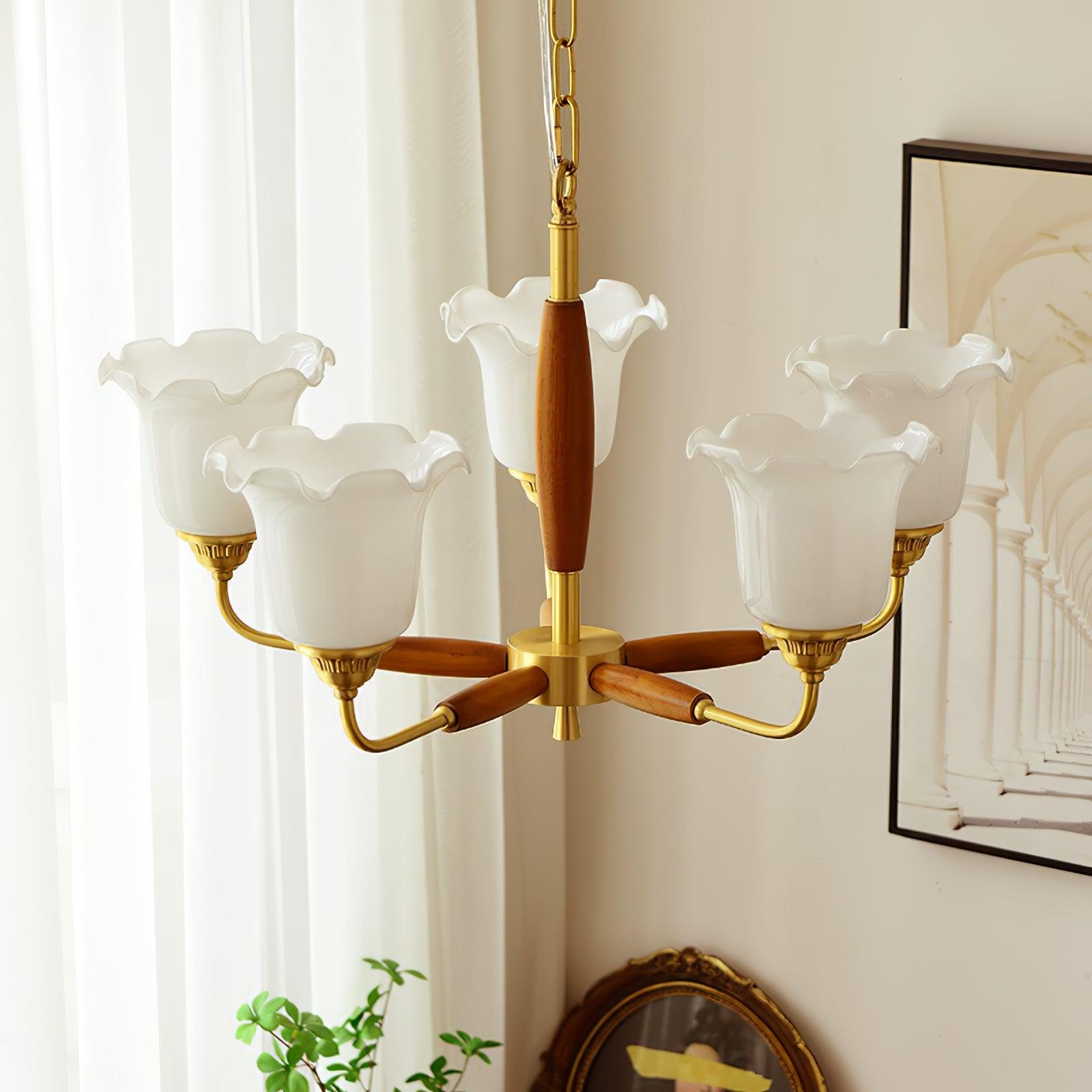 Trumpet Flower Glass Chandelier - Cueteks