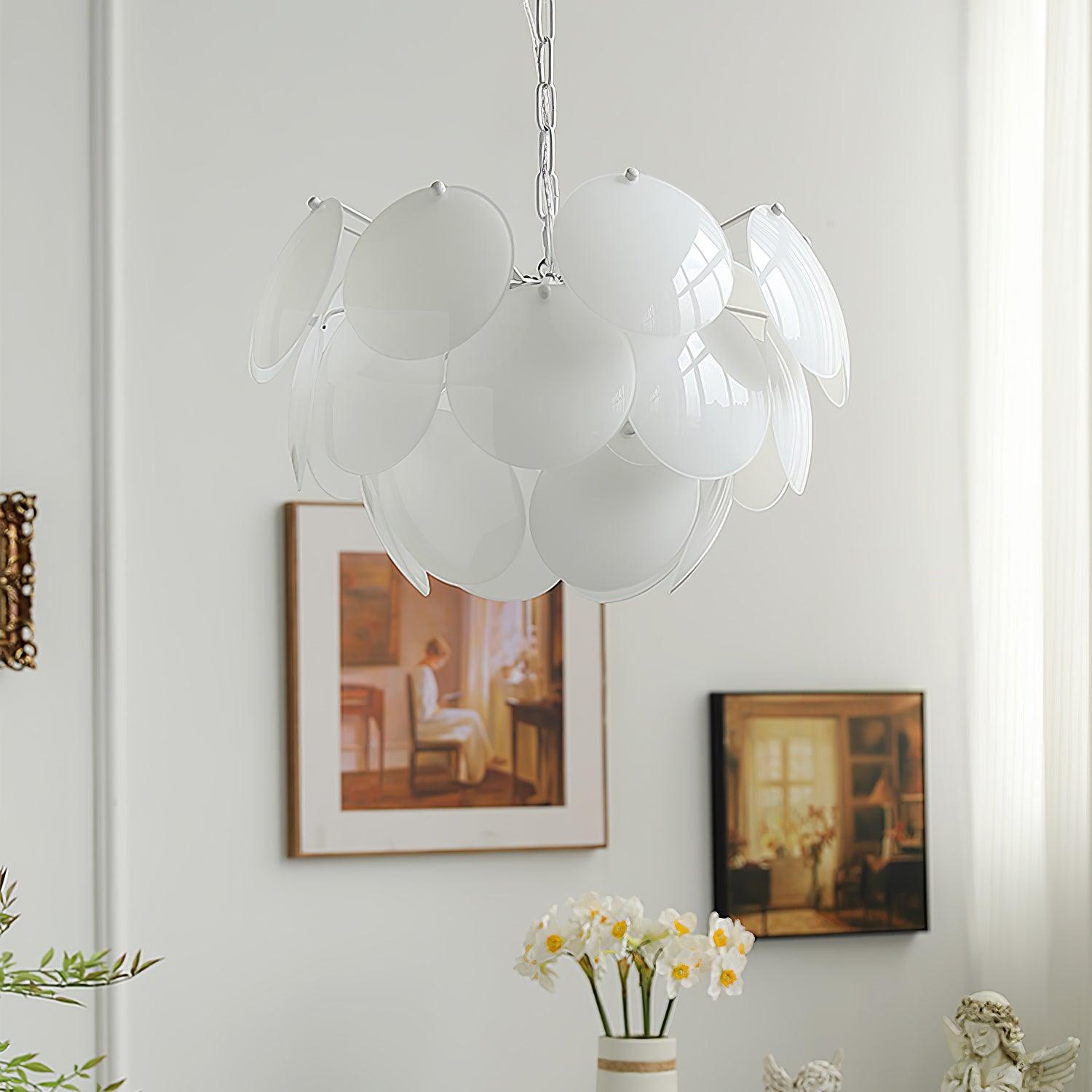 Luminous Petal Glass Chandelier - Cueteks