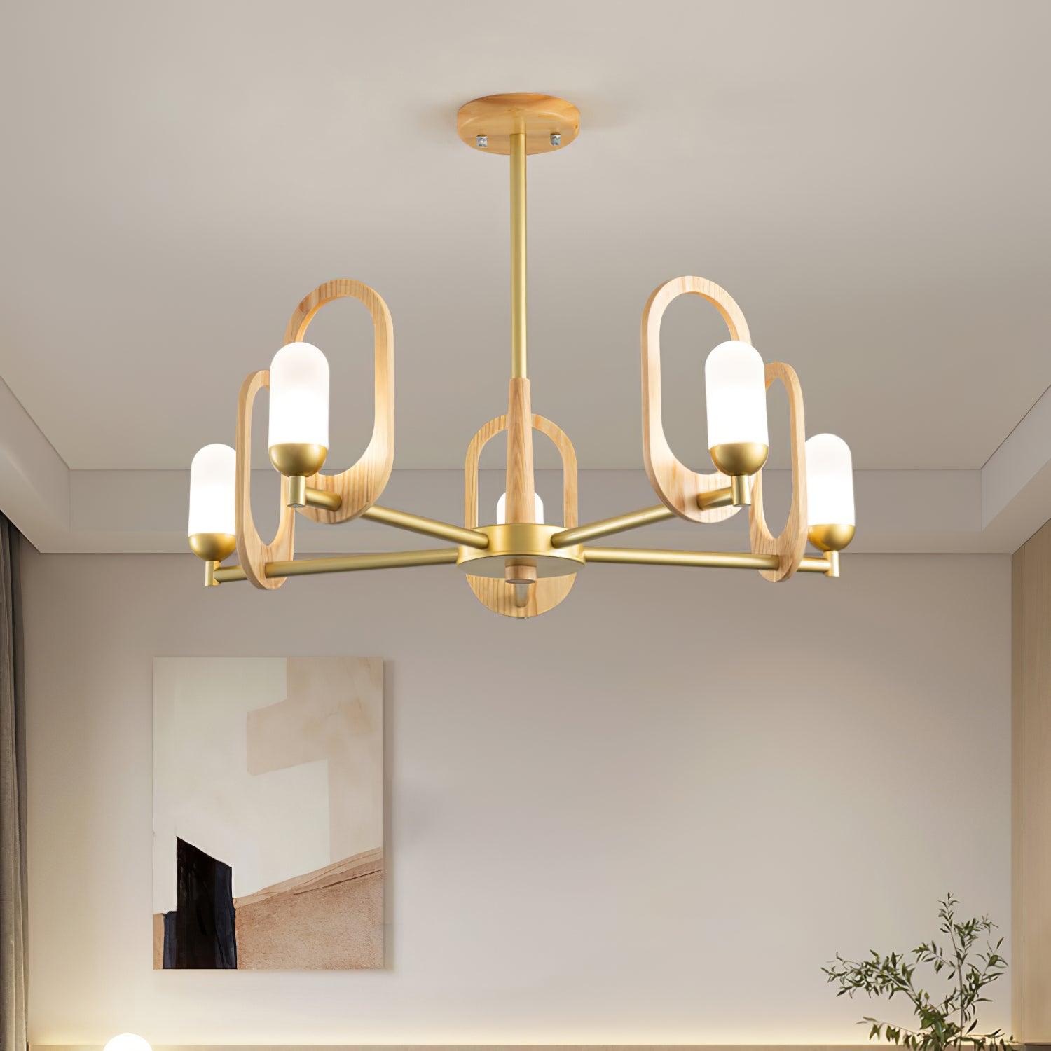 Wood Art Halo Chandelier - Cueteks